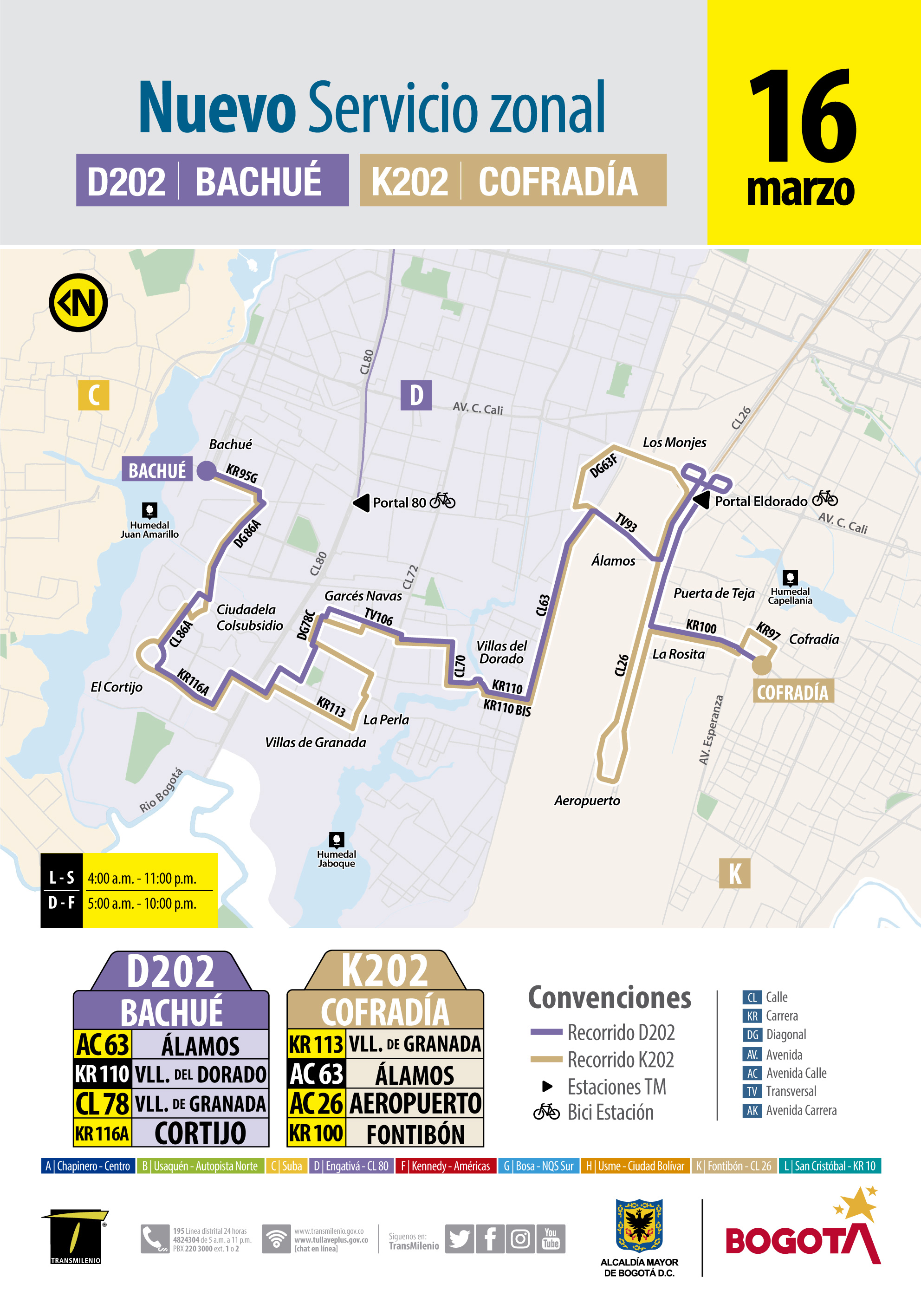 Información de la ruta urbanas D202 , K202