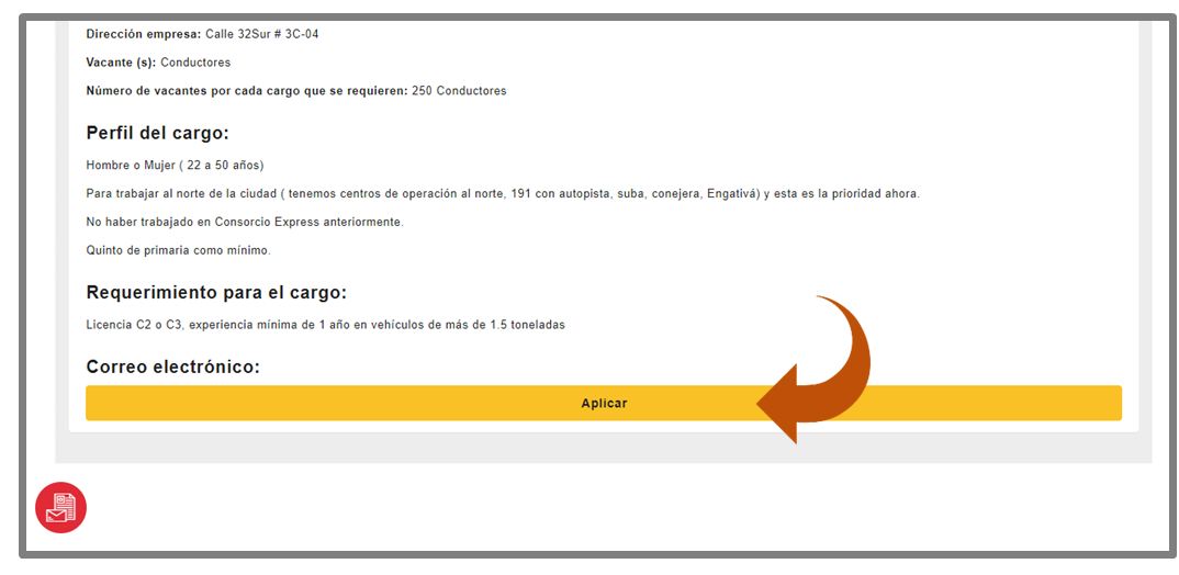Aplicar a oferta de Trabajo