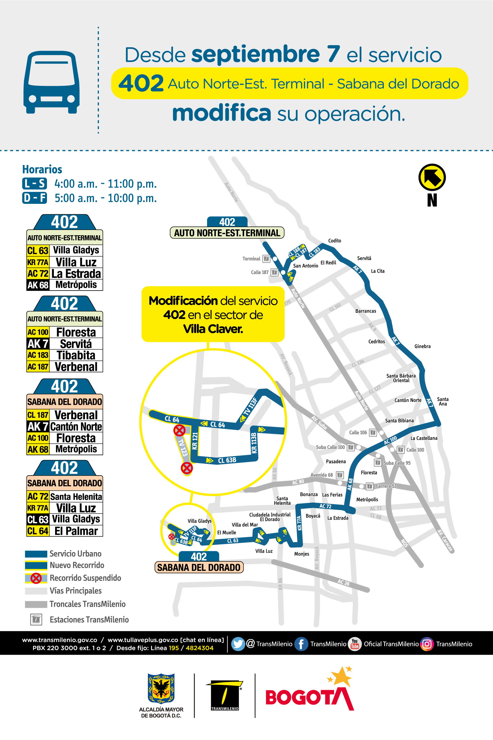 Mapa de la ruta 402 con novedades en su trayecto