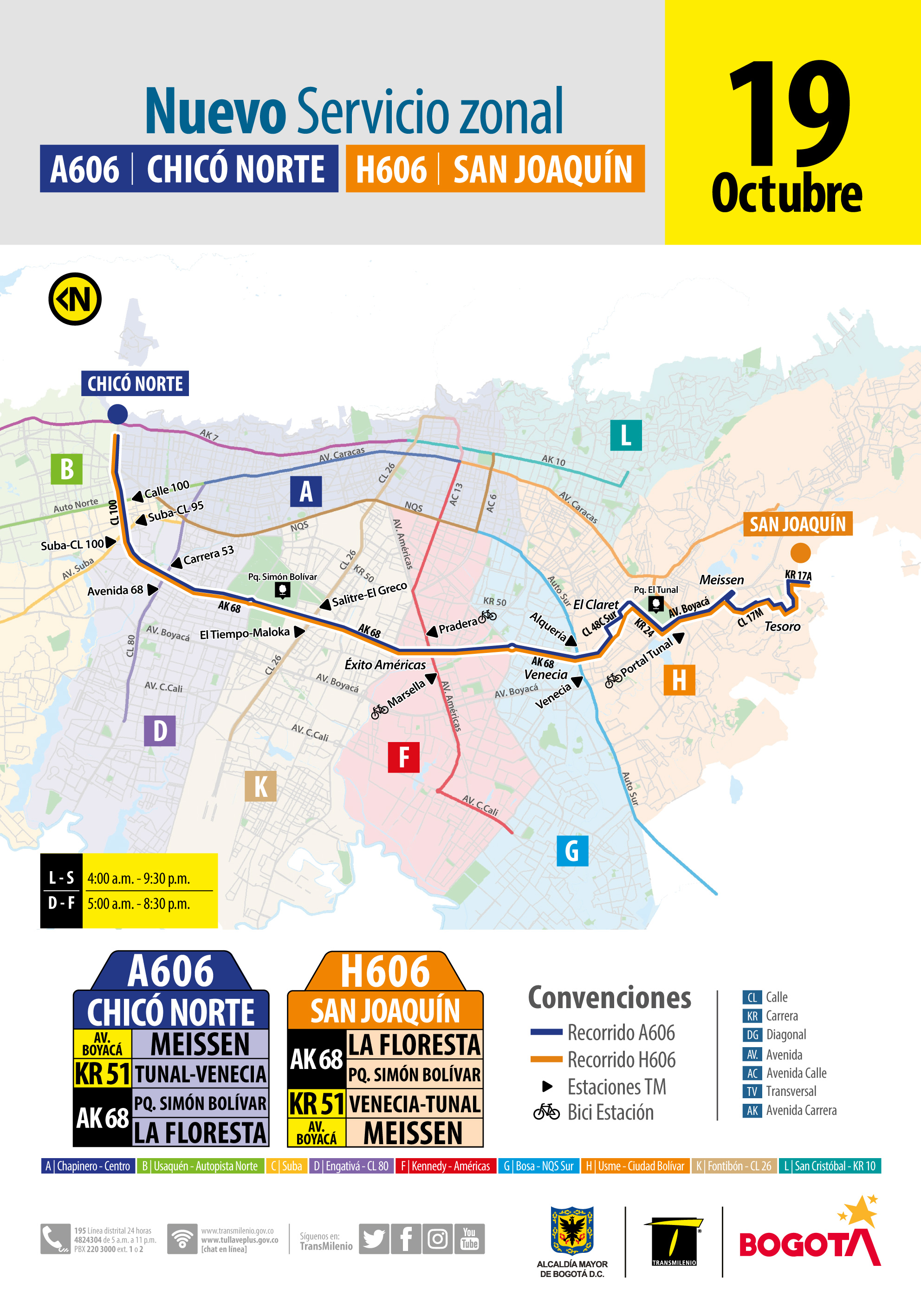 Recorrido de la ruta H606-A606