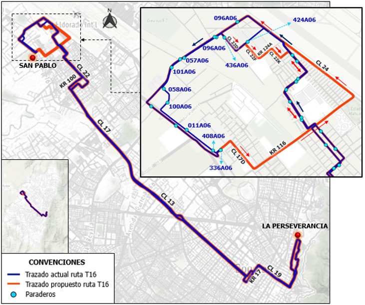 Ruta T16 Fontibón San Pablo - La Perseverancia