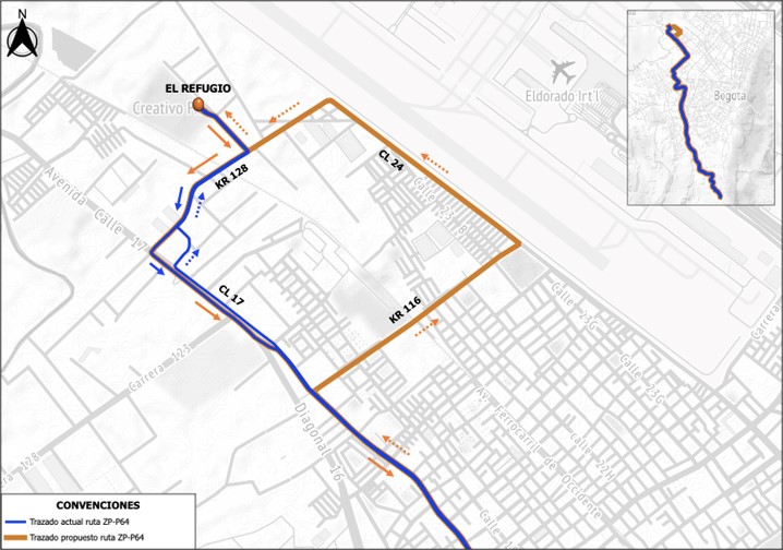 RUTA SITP PROVISIONAL ZP-P64