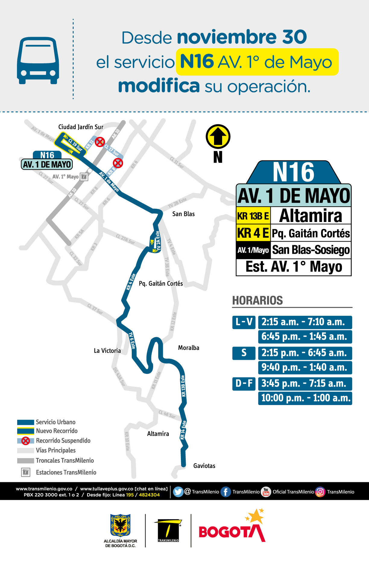 N16 Avenida primera de Mayo