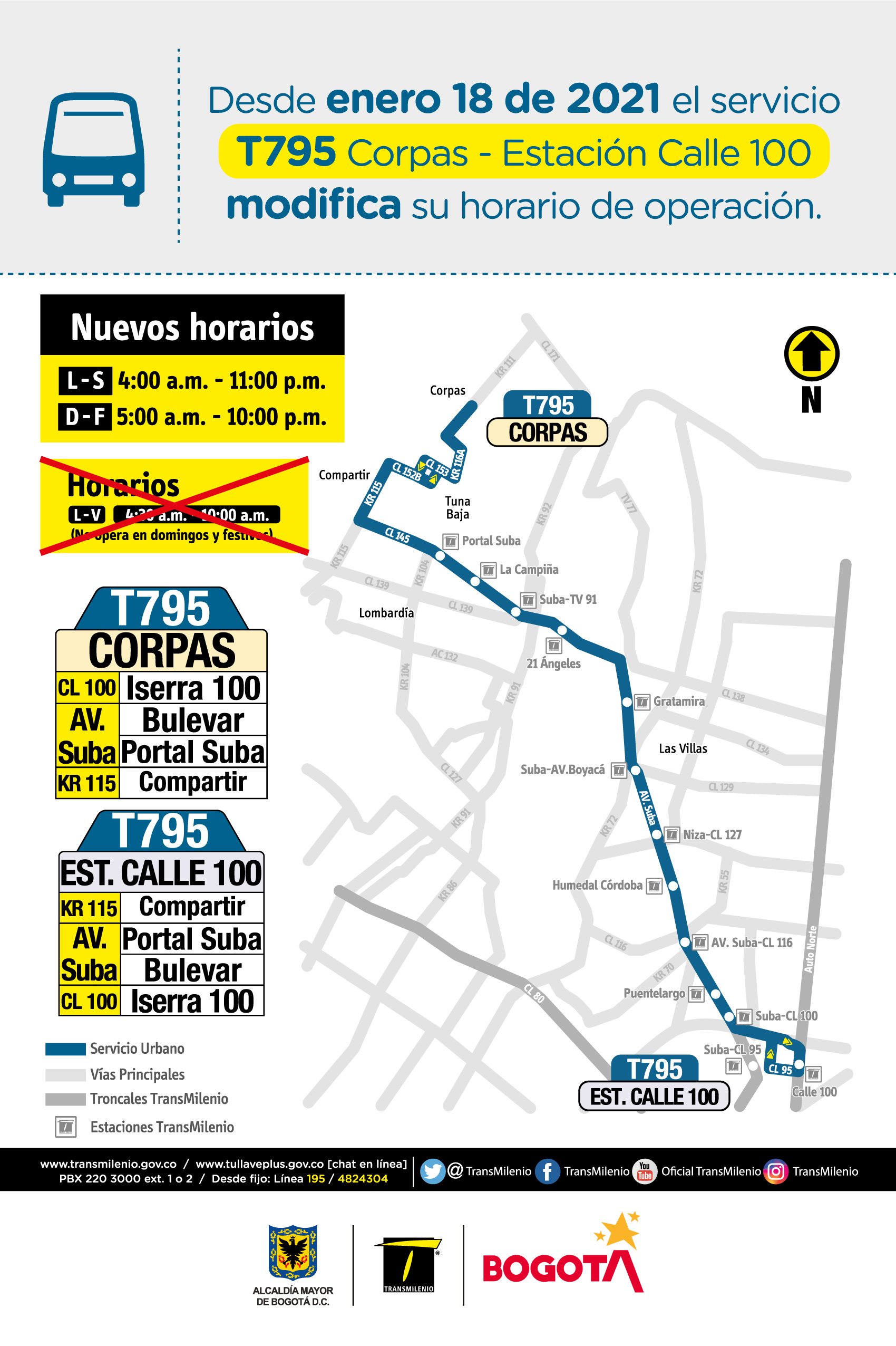 T795 Corpas Estación - Calle 100 