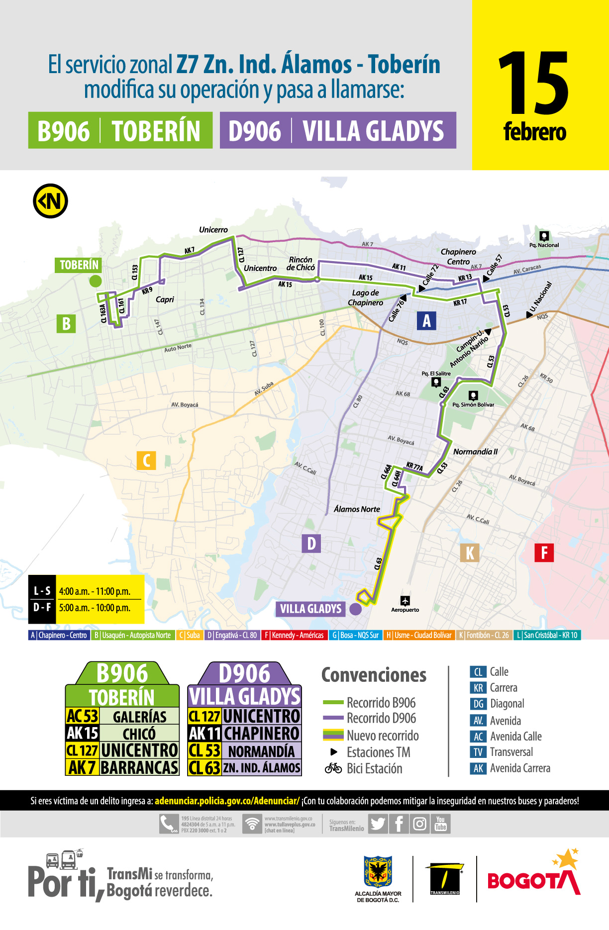 Recorrido de la ruta B906-D906