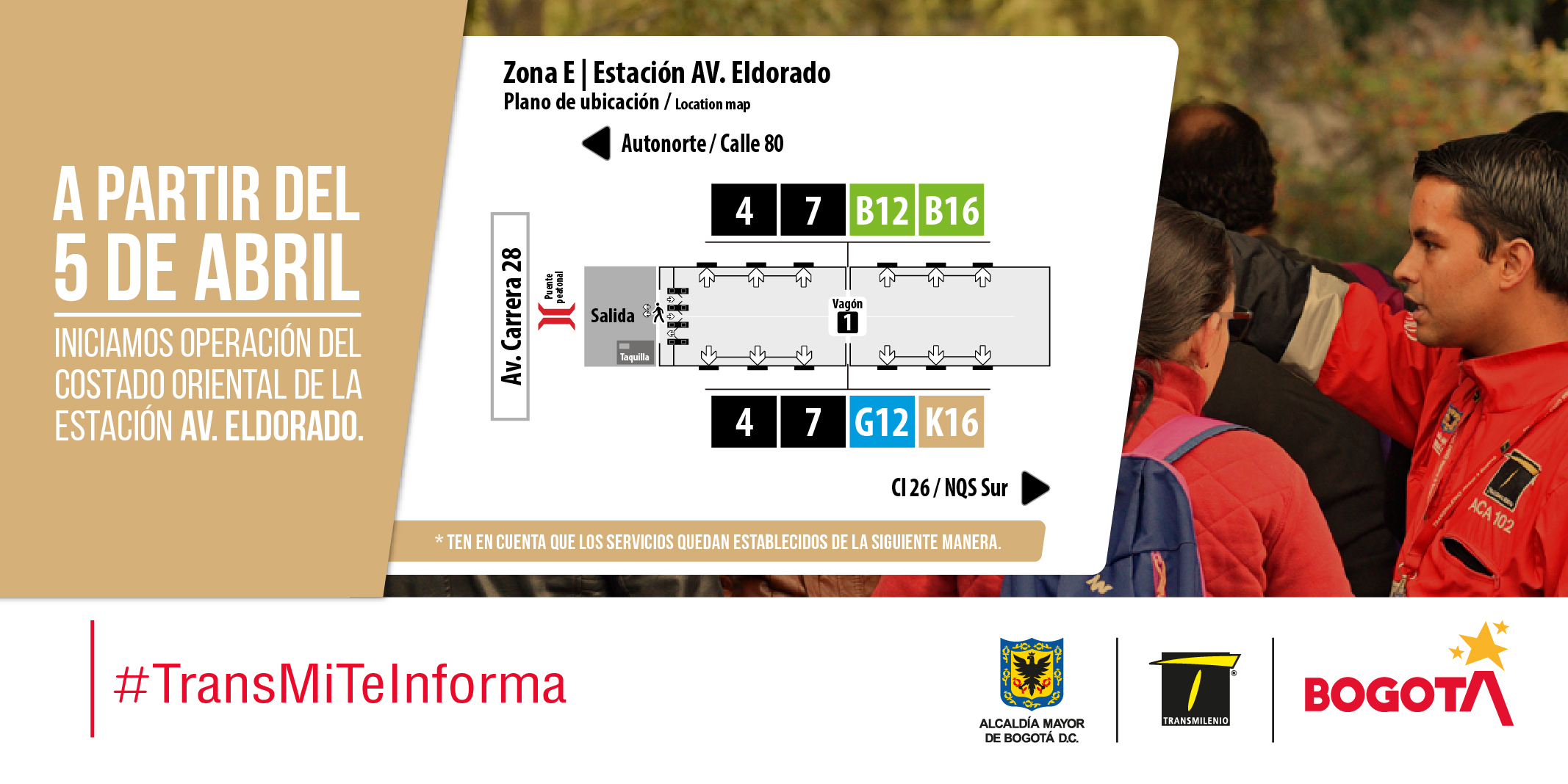 5 de abril la estación de la Av. El Dorado comenzará su operación en el costado oriental