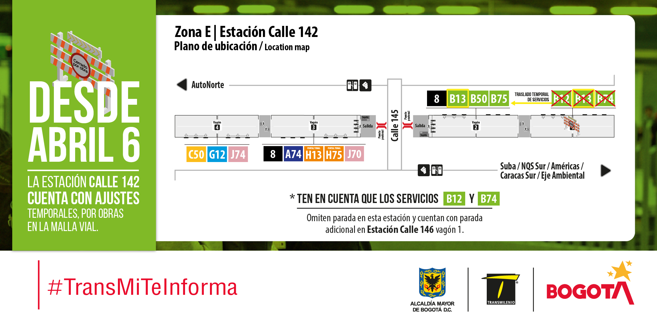 Estación Calle 142 cuenta con ajustes temporales
