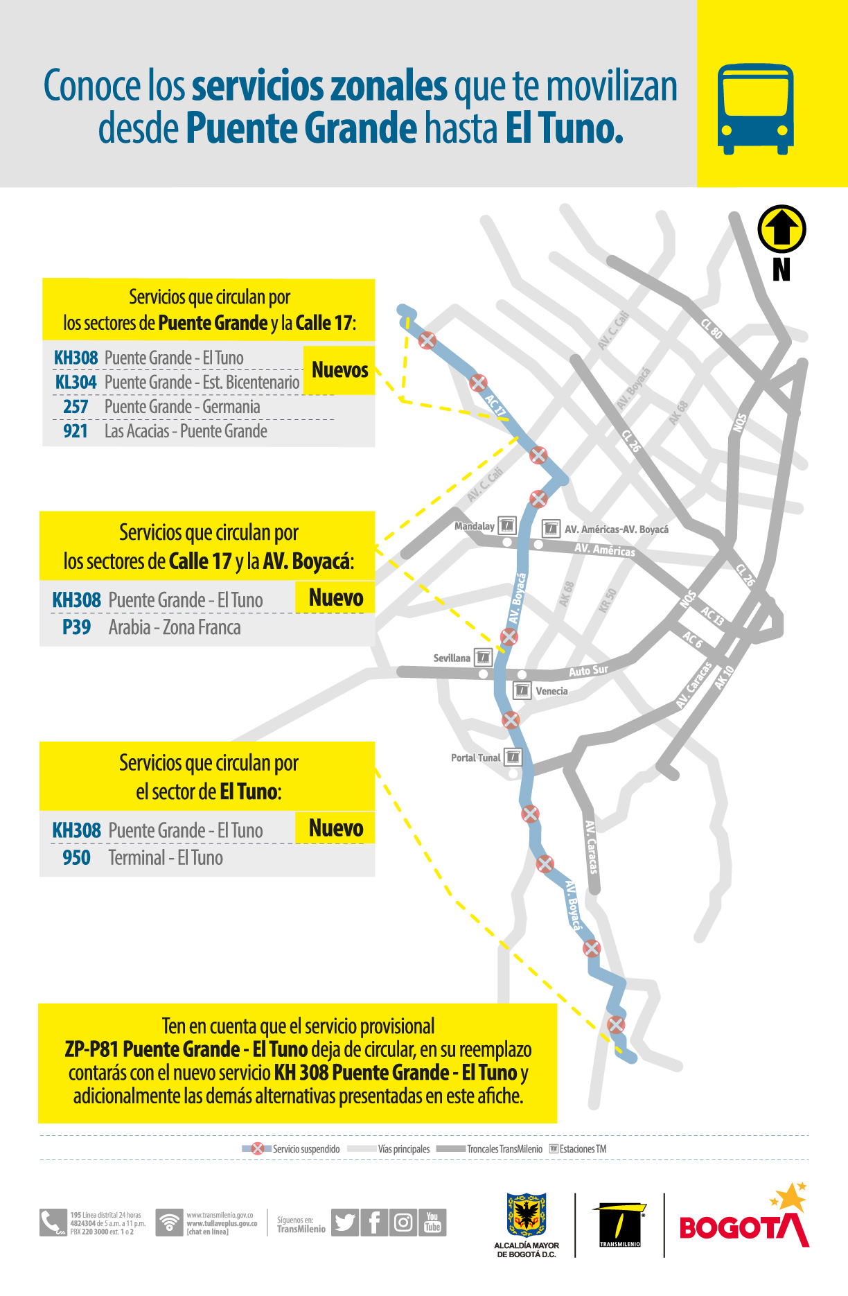 la ruta provisional ZP-P81 Puente Grande – El Tuno deja de funcionar