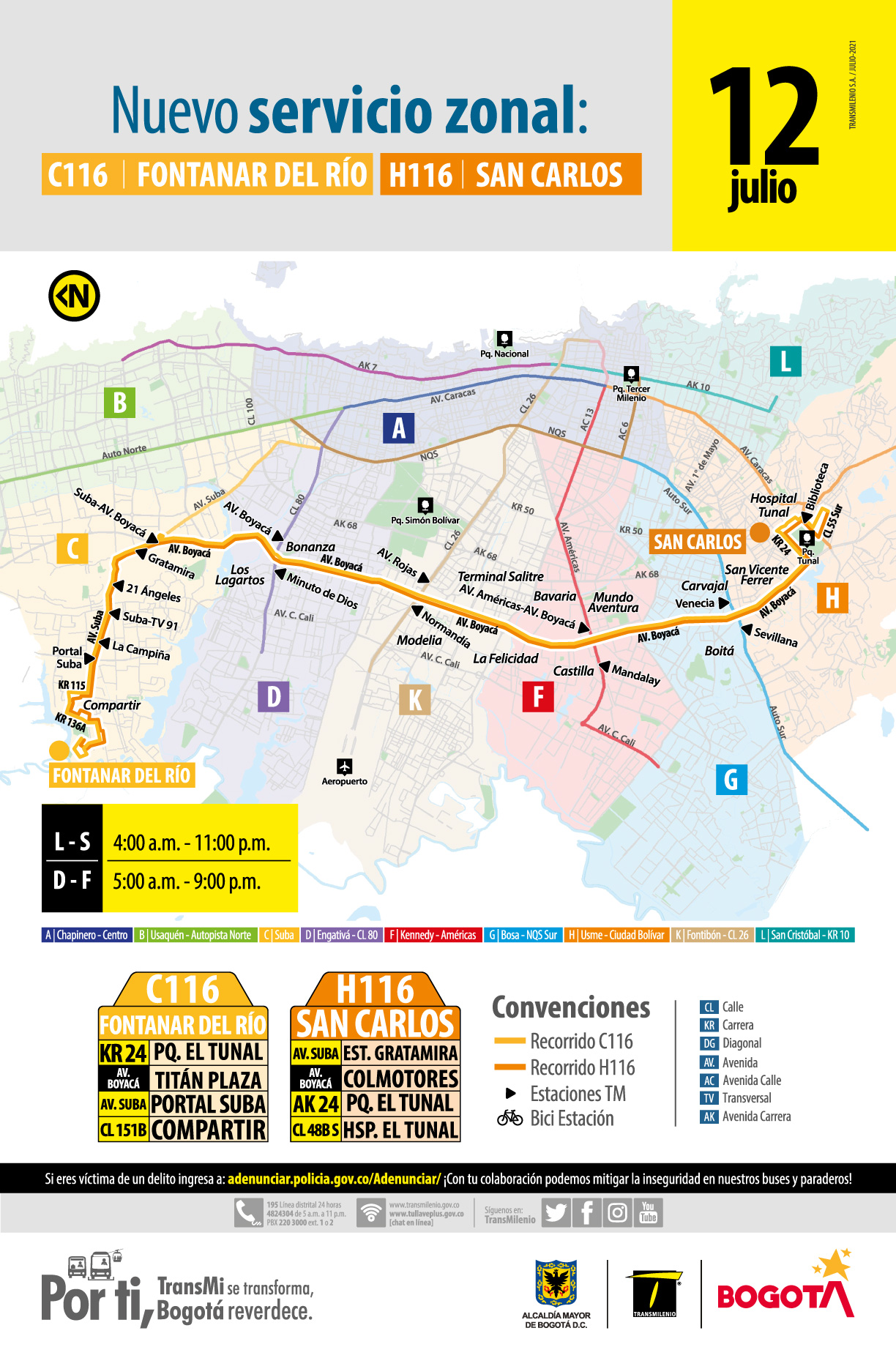 C116 Fontanar del Río – H116 San Carlos
