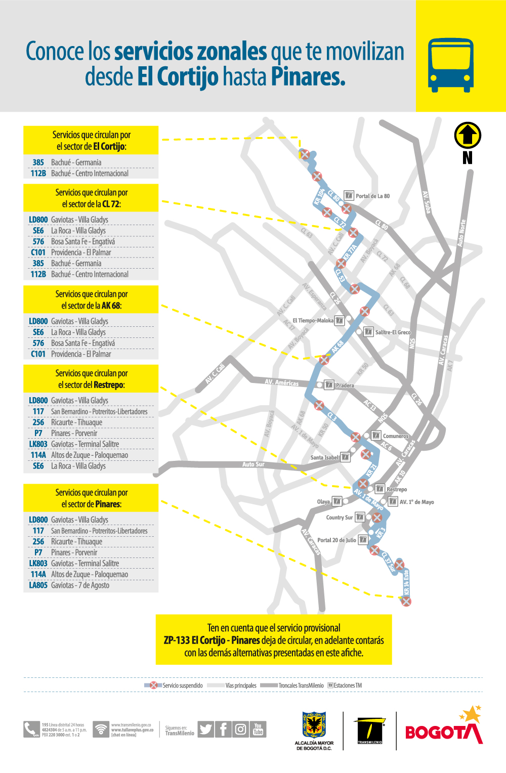 Ruta ZP-133 deja de circular