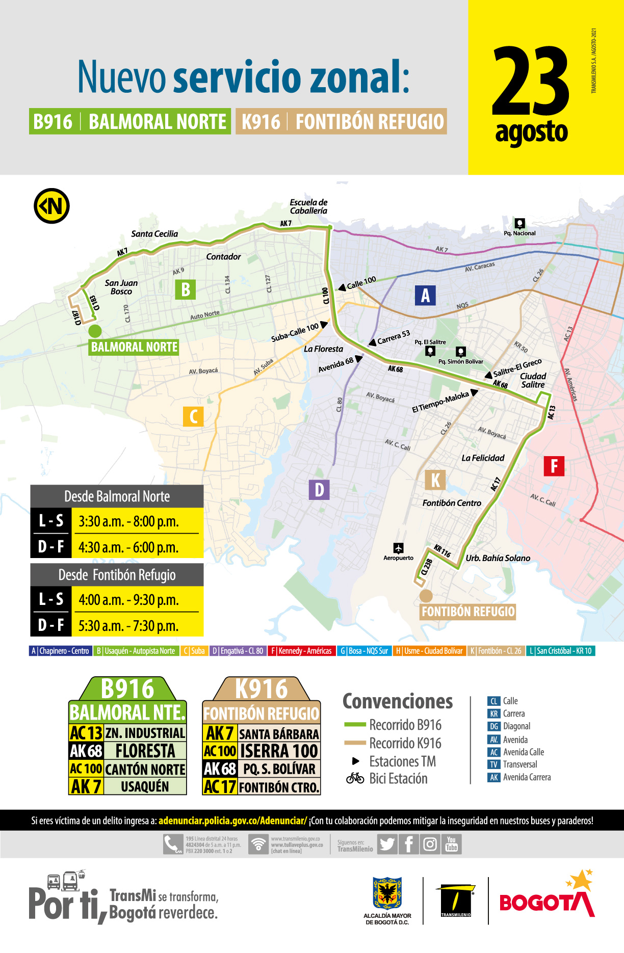 Recorrido de la ruta B916-K916
