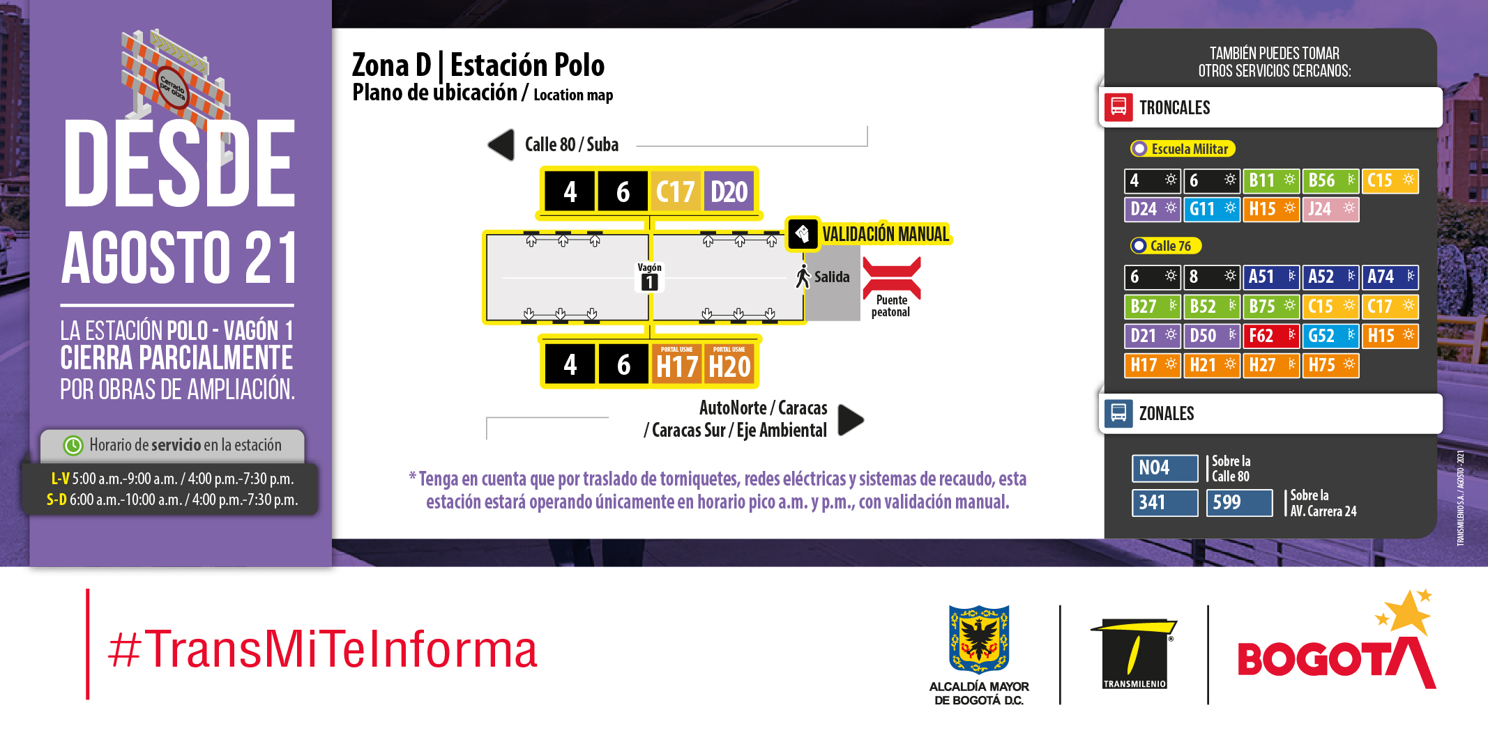 La estación Polo tendrá cierres temporales