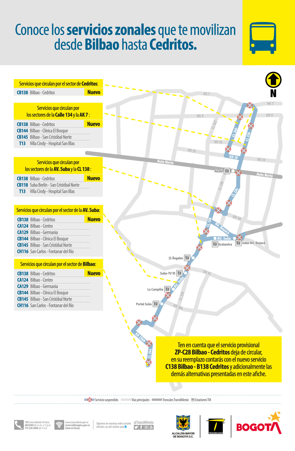 ZP-C28 Bilbao - Cedritos que sale de operación el próximo 4 de septiembre