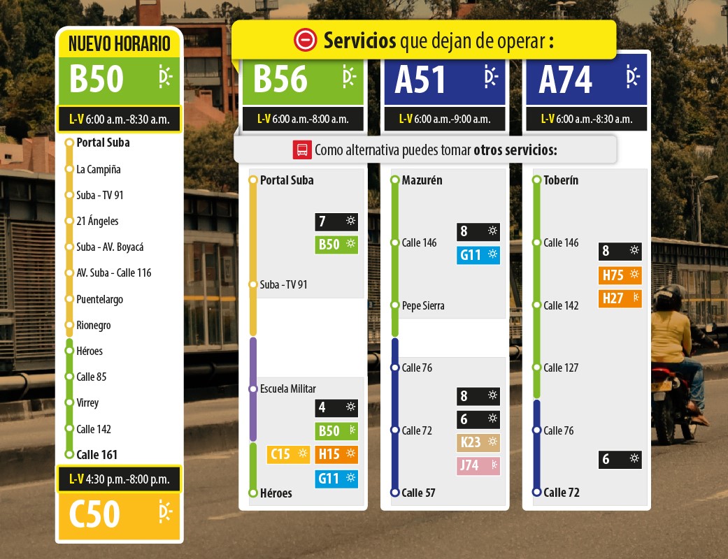 Servicios presentan modificaciones en su operación 