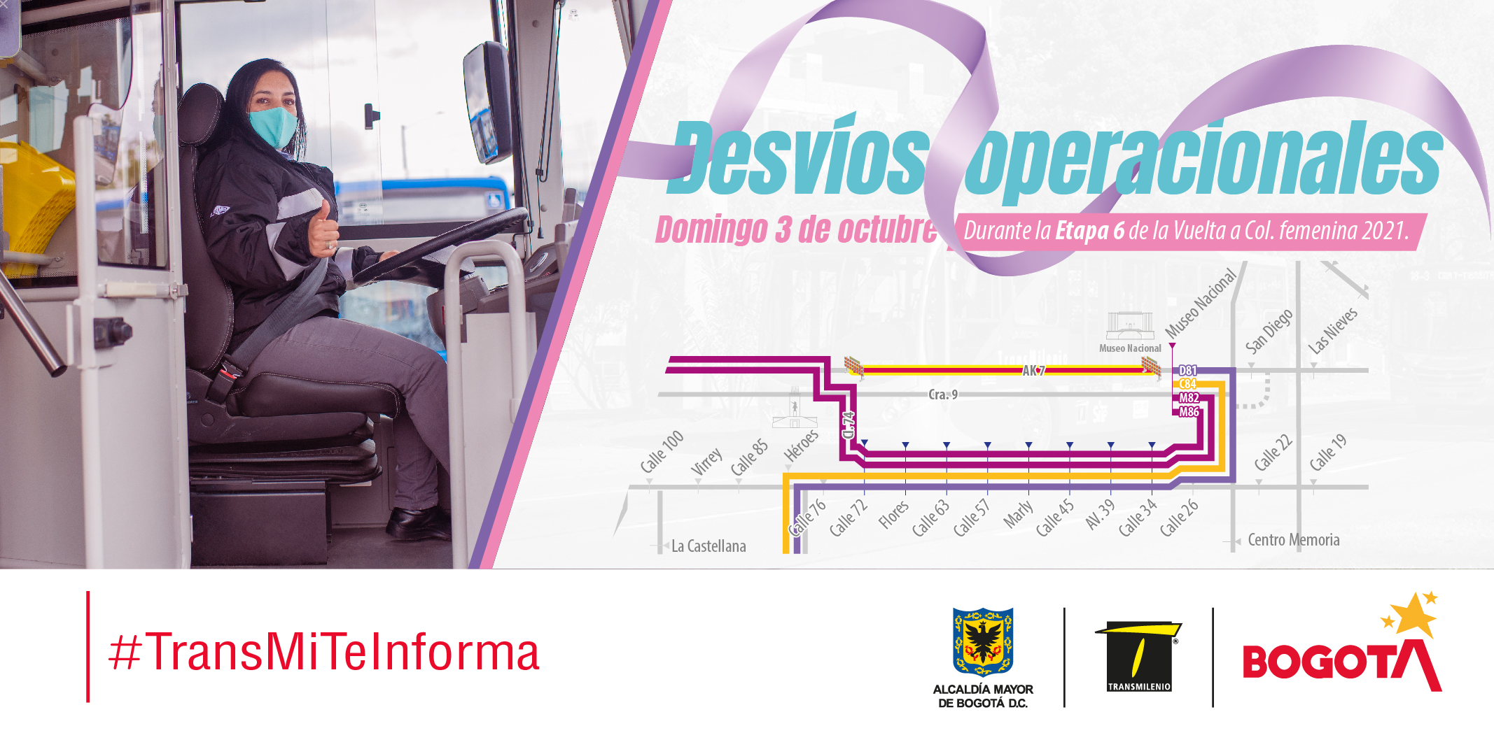 Desvíos operacionales durante la etapa 6 de la vuelta a Colombia femenina 2021