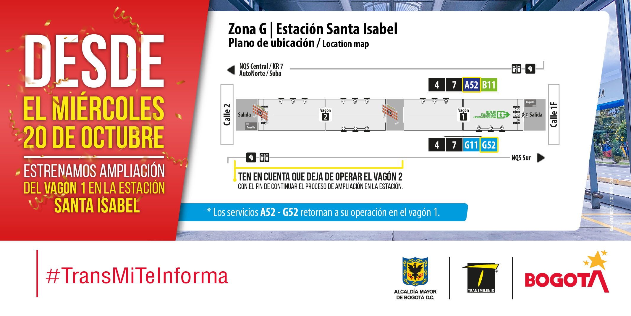 Estación Santa Isabel amplia su vagón 1