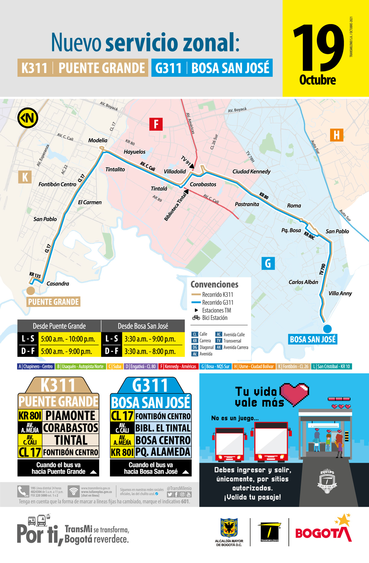 K311 Puente Grande - G311 Bosa San José K311 Puente Grande - G311 Bosa San José