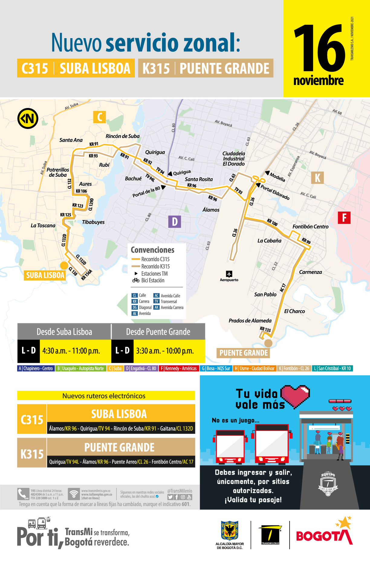 C315 Suba Lisboa - K315 Puente Grande