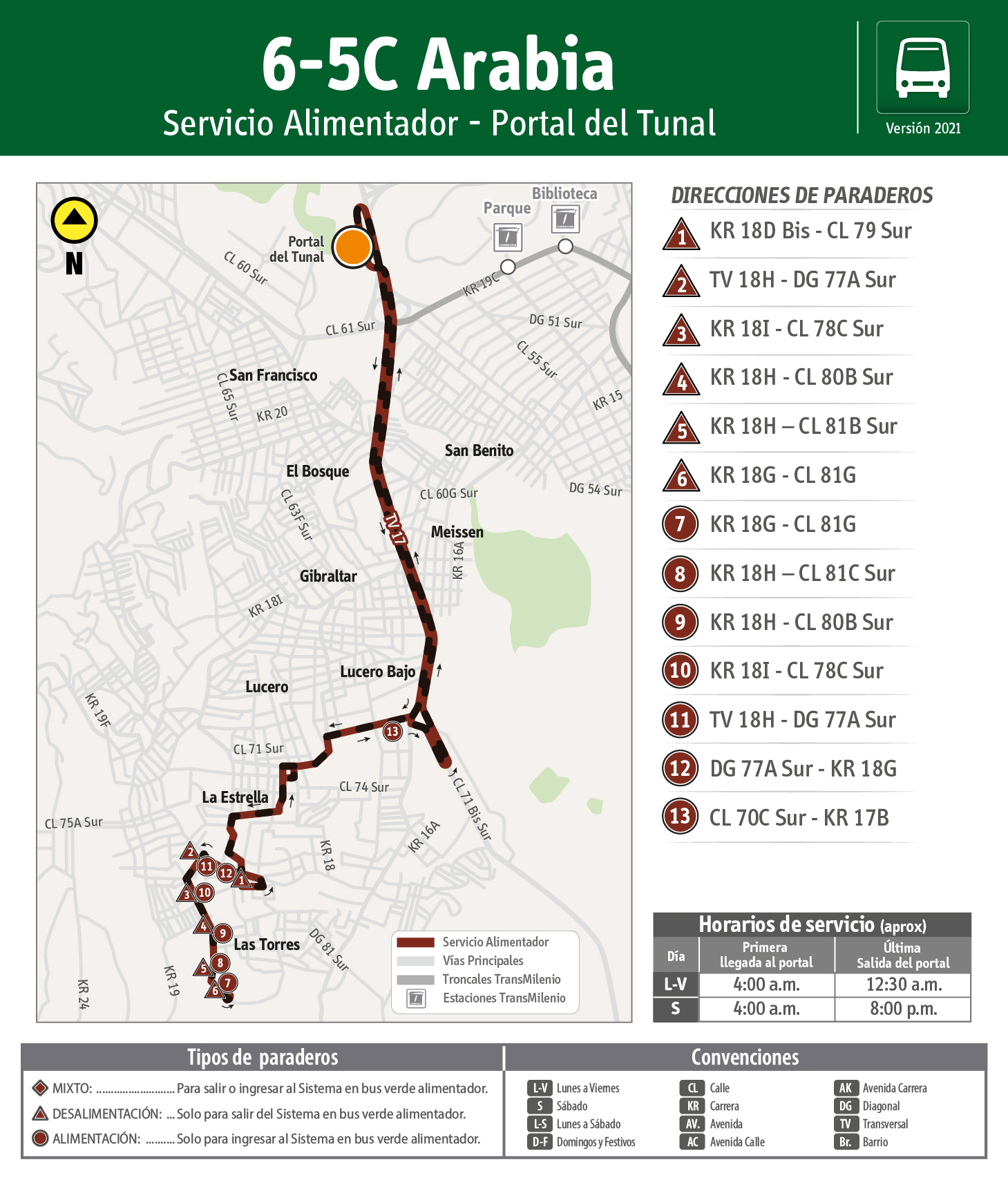 Servicio alimentador 6-5C Arabia amplia su operación en día hábil