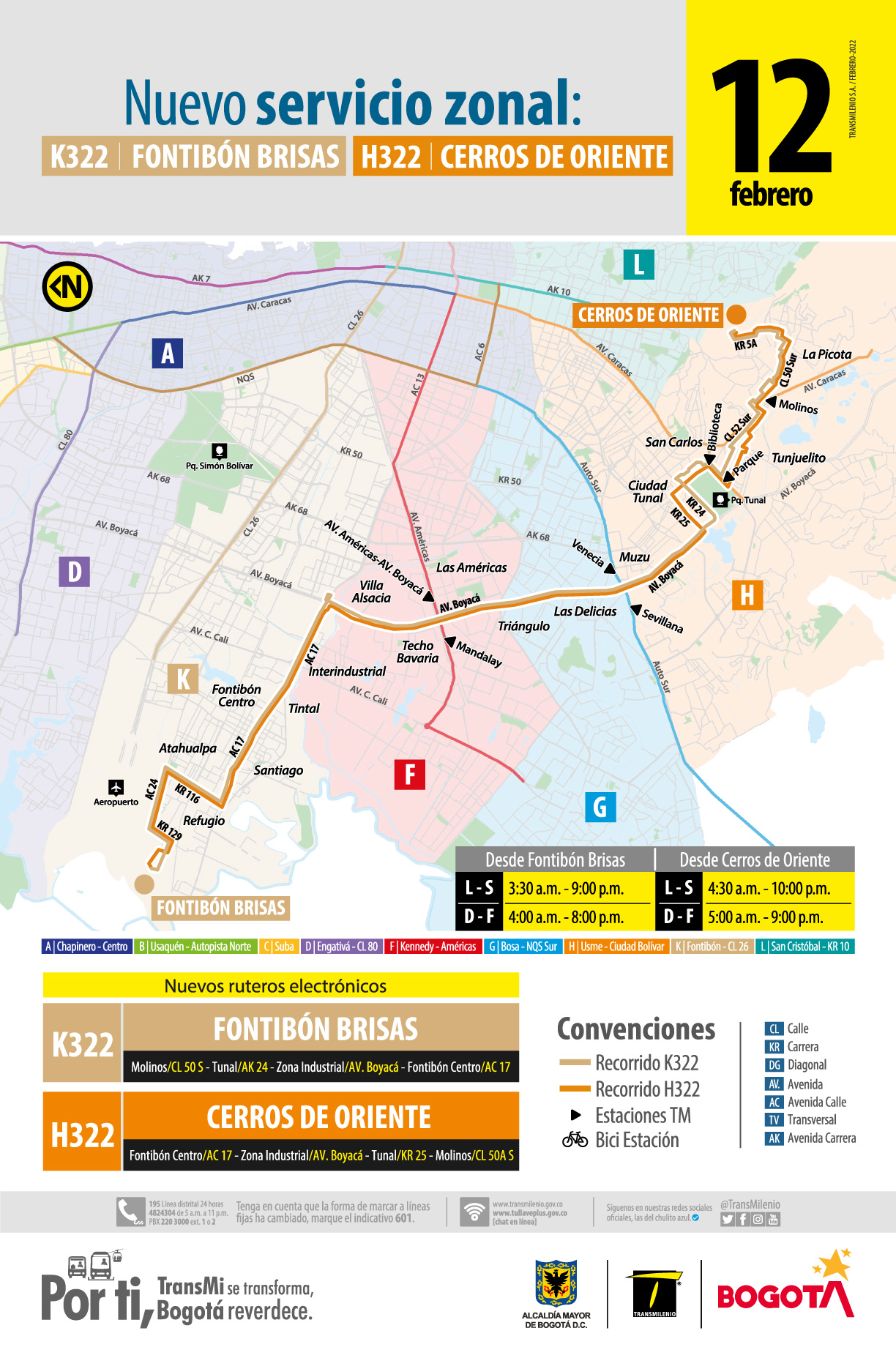 K322 Fontibón Brisa -  H322 Cerros del Oriente