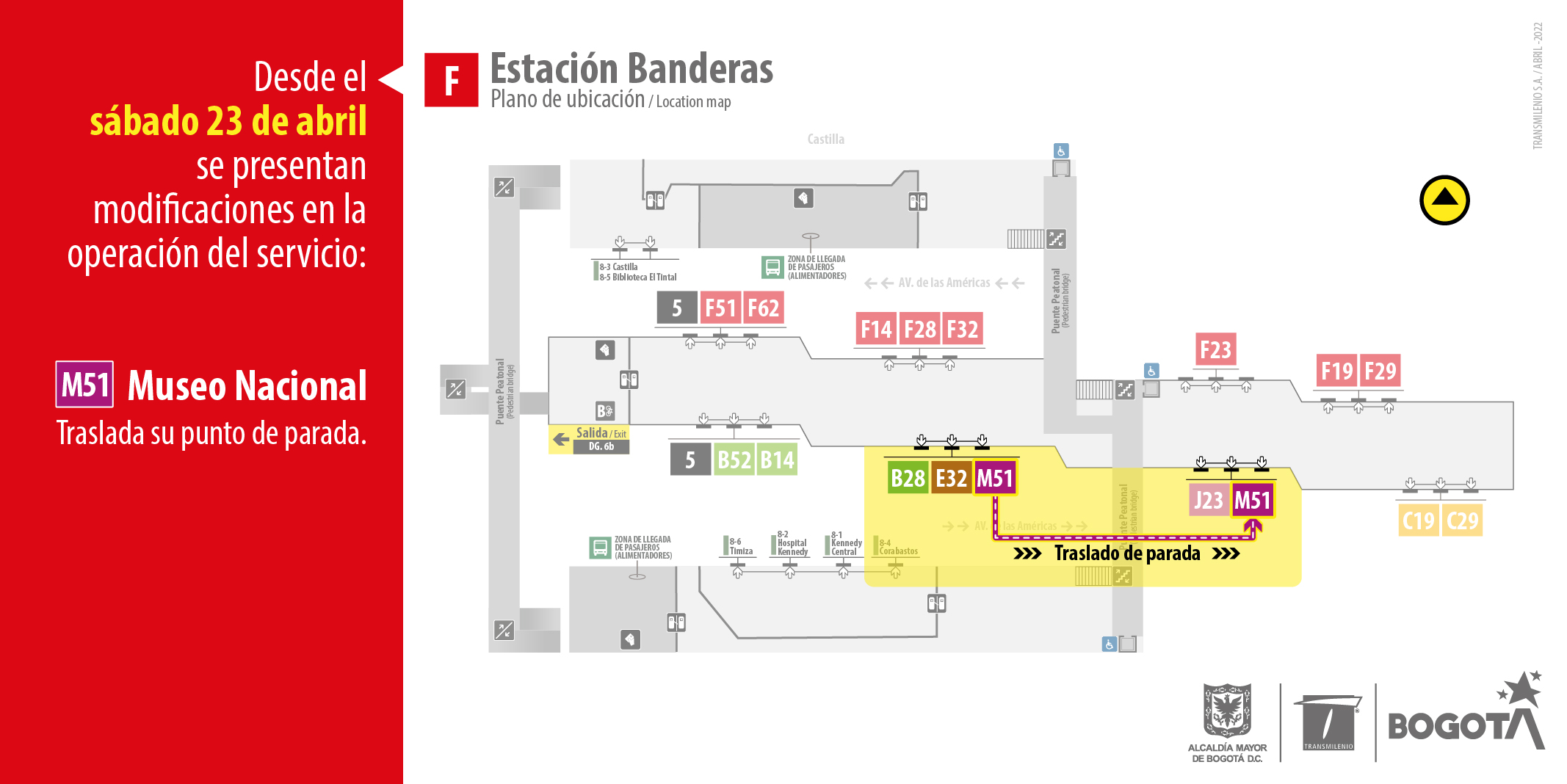 Plano de estación de Banderas