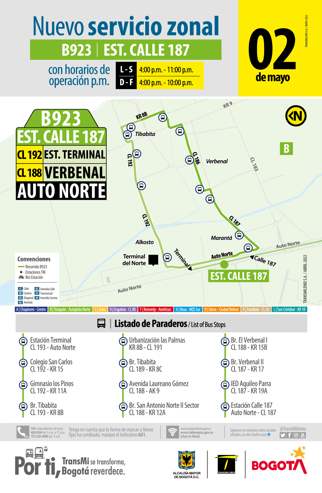 Recorrido de la ruta B923