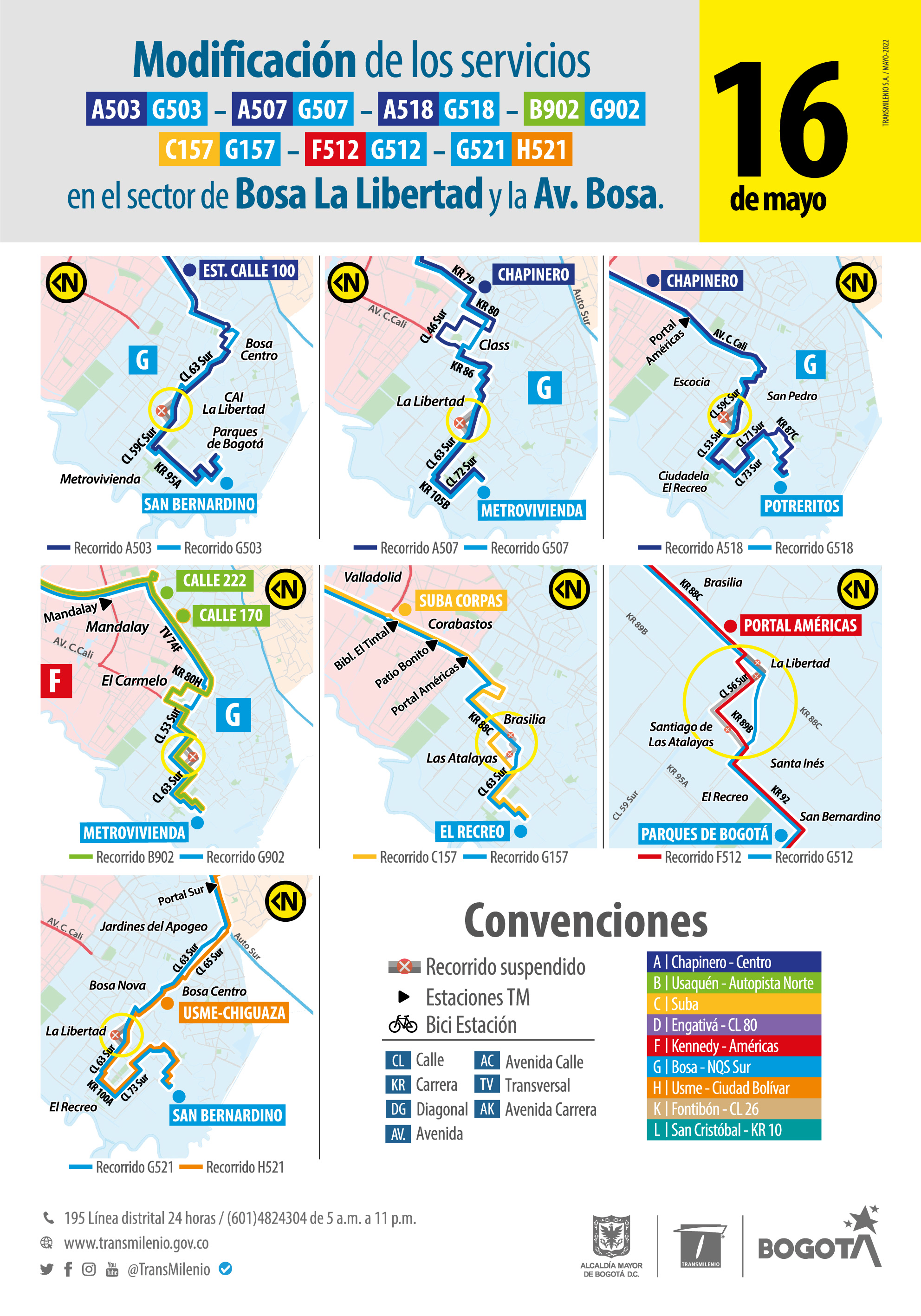 Conoce las rutas que pasarán por el nuevo tramo de la Avenida Bosa