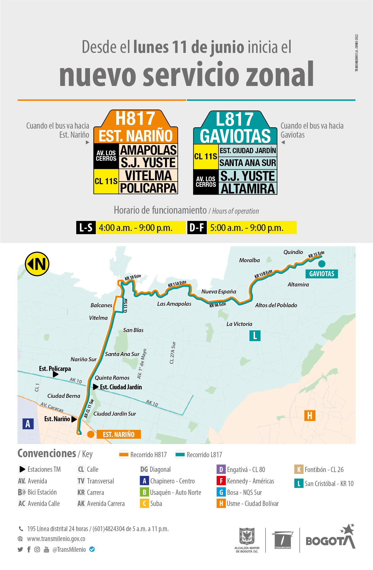 Recorrido de la ruta L817-H817
