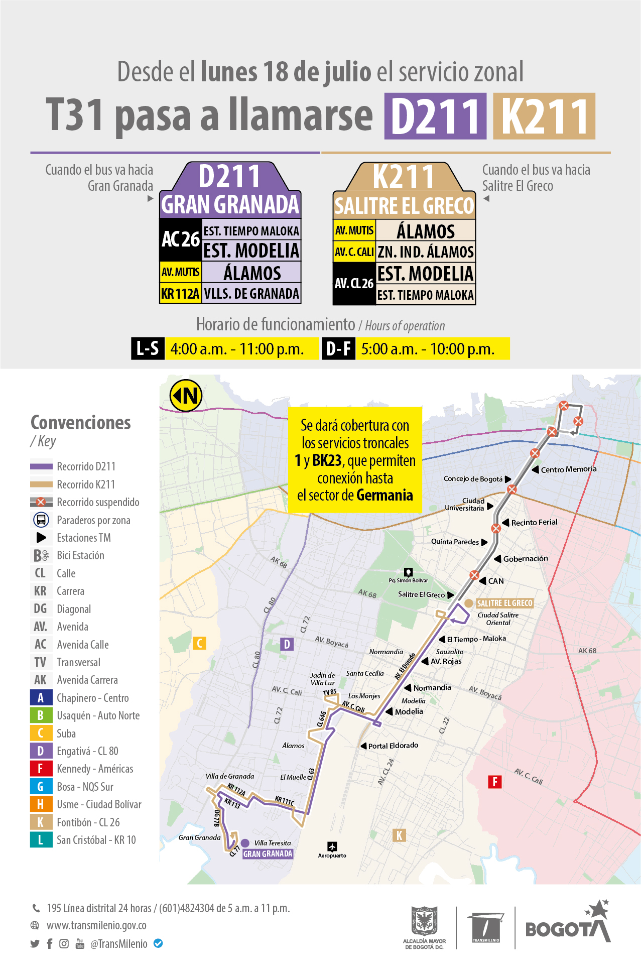 Trayecto de la ruta D211-K211