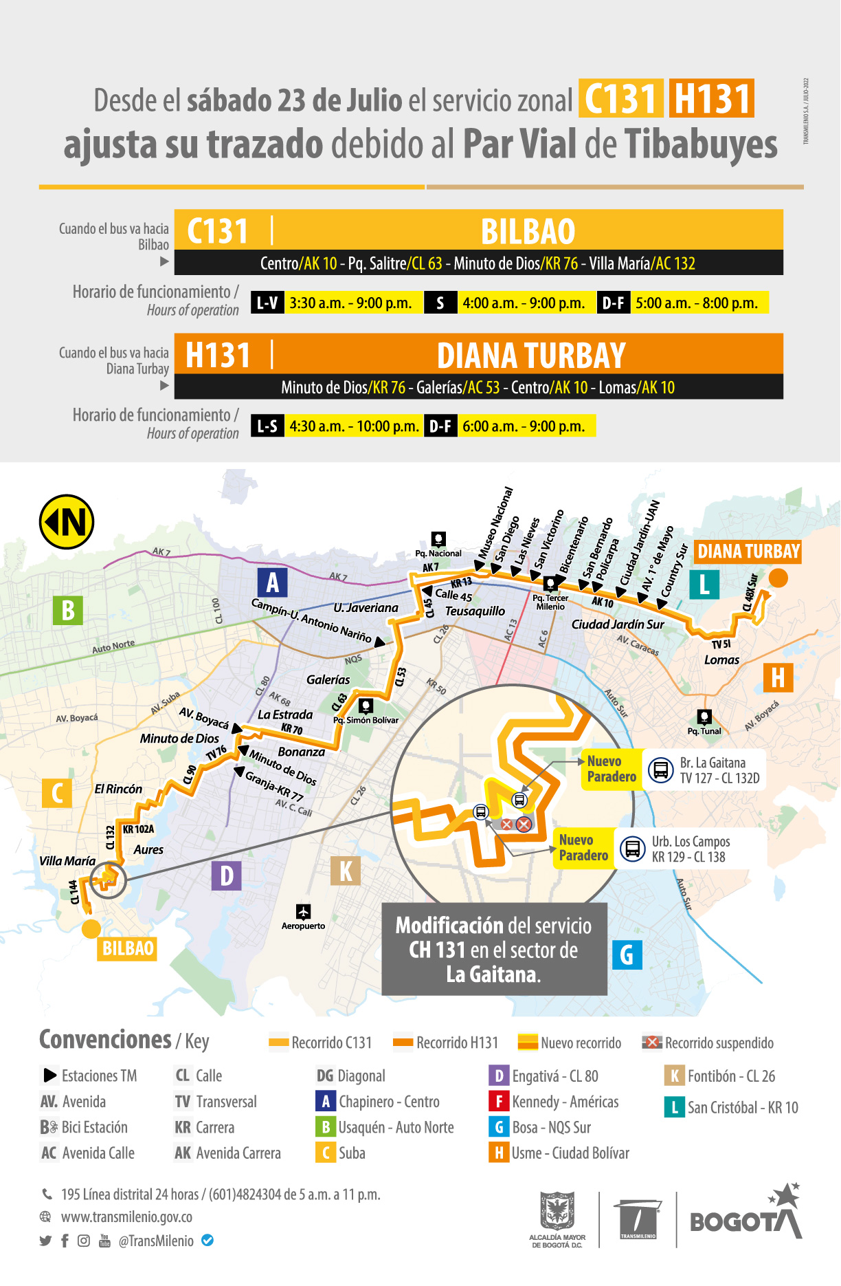 Ajuste operacional de la ruta C131-H131