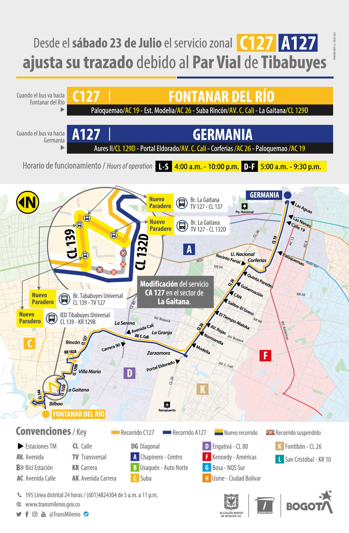 Cambios operacionales  ruta C127-A127