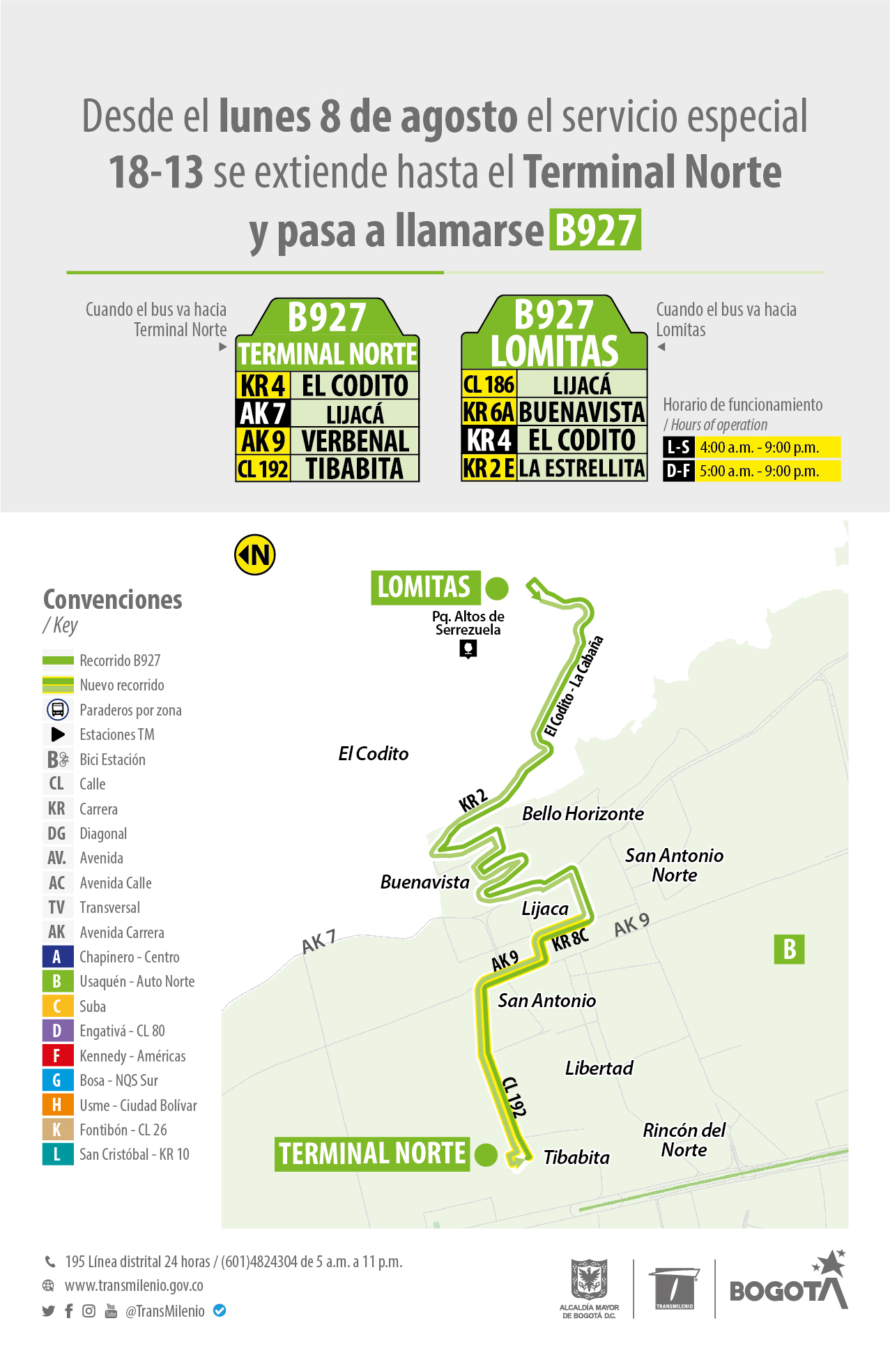 Recorrido de la nueva ruta B927