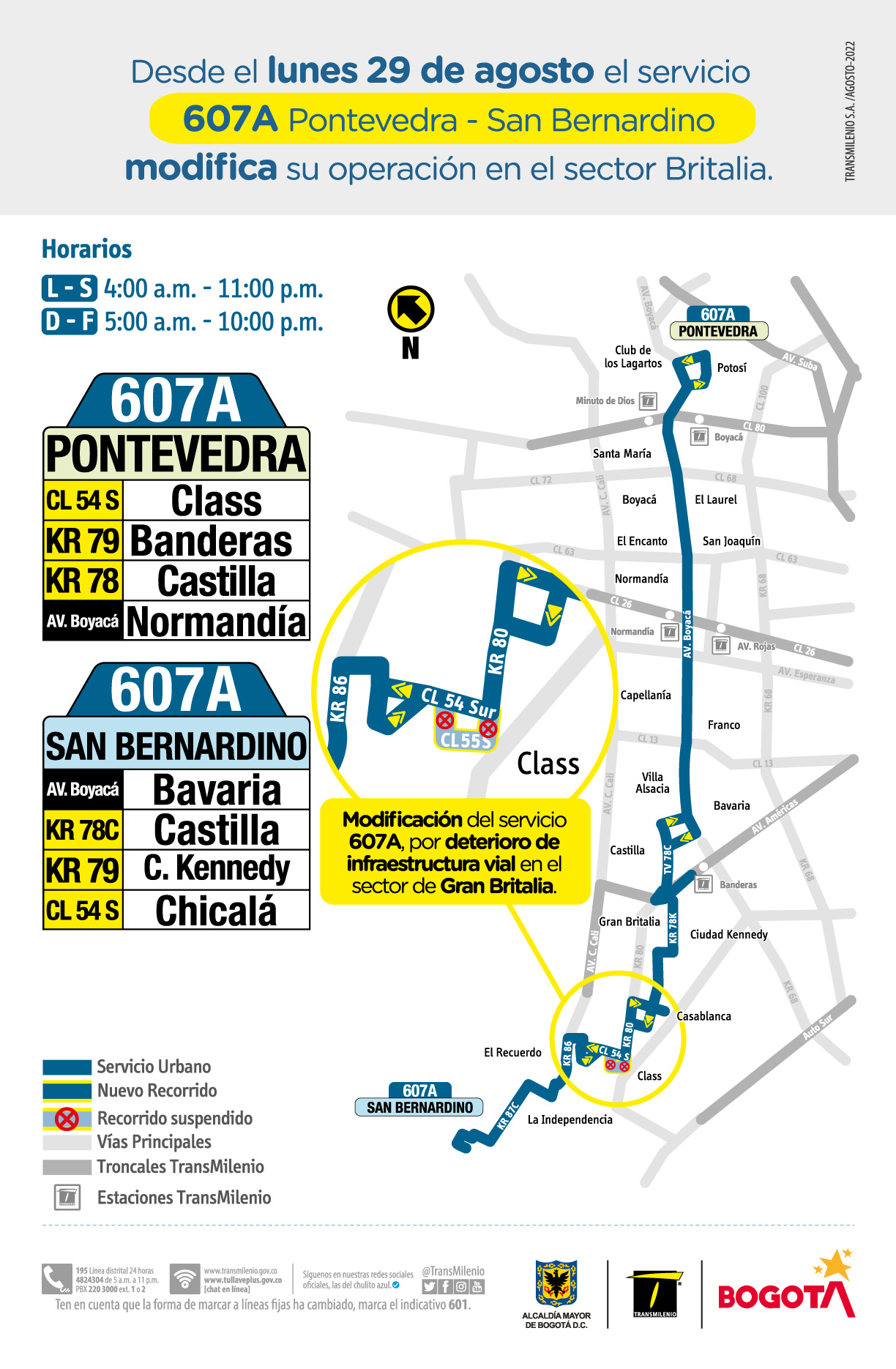 Modificación de su recorrido en el sector Britalia