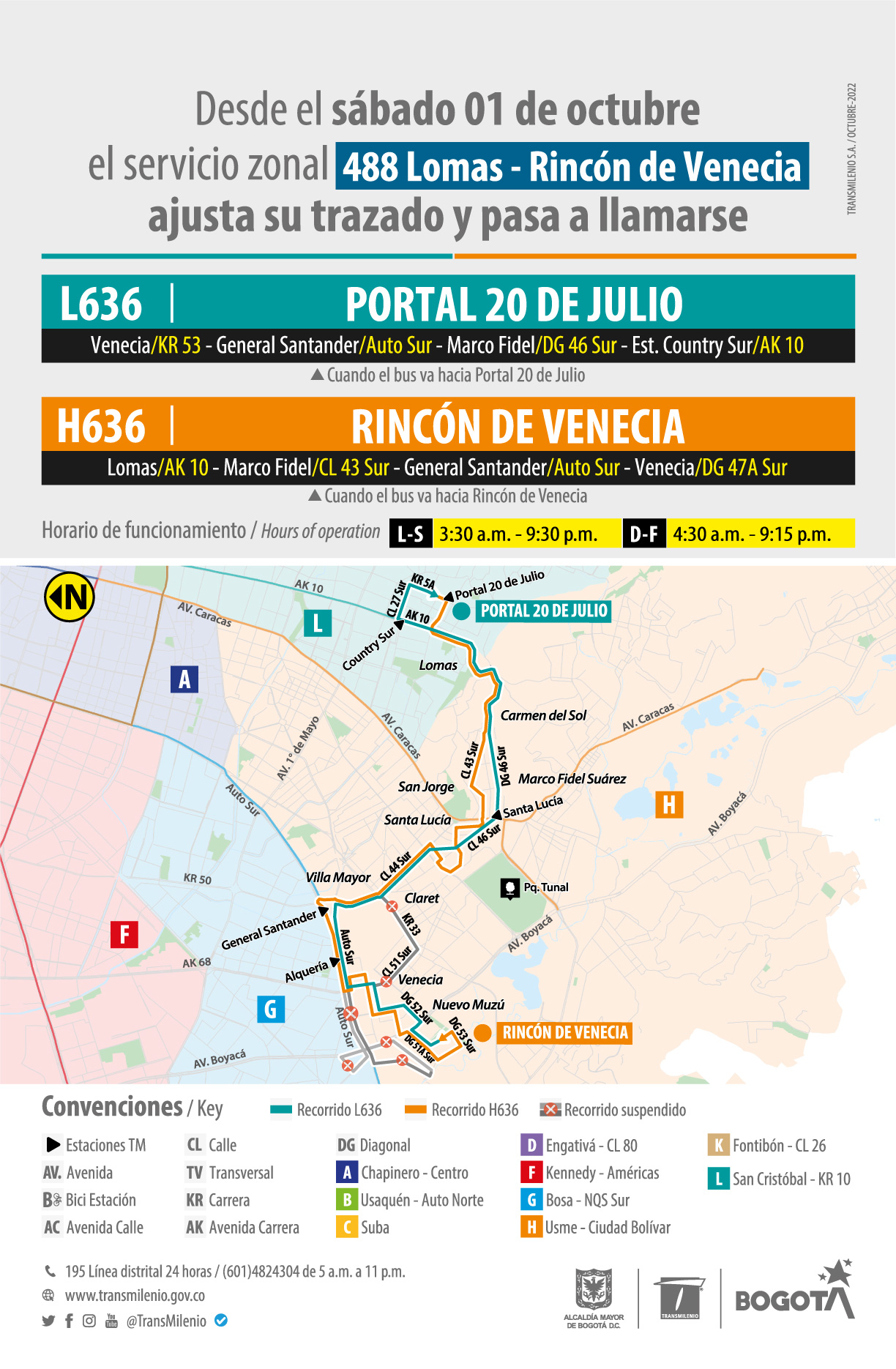 Recorrido de la ruta L636-H636, la antigua ruta 488 Lomas- Rincón de Venecia