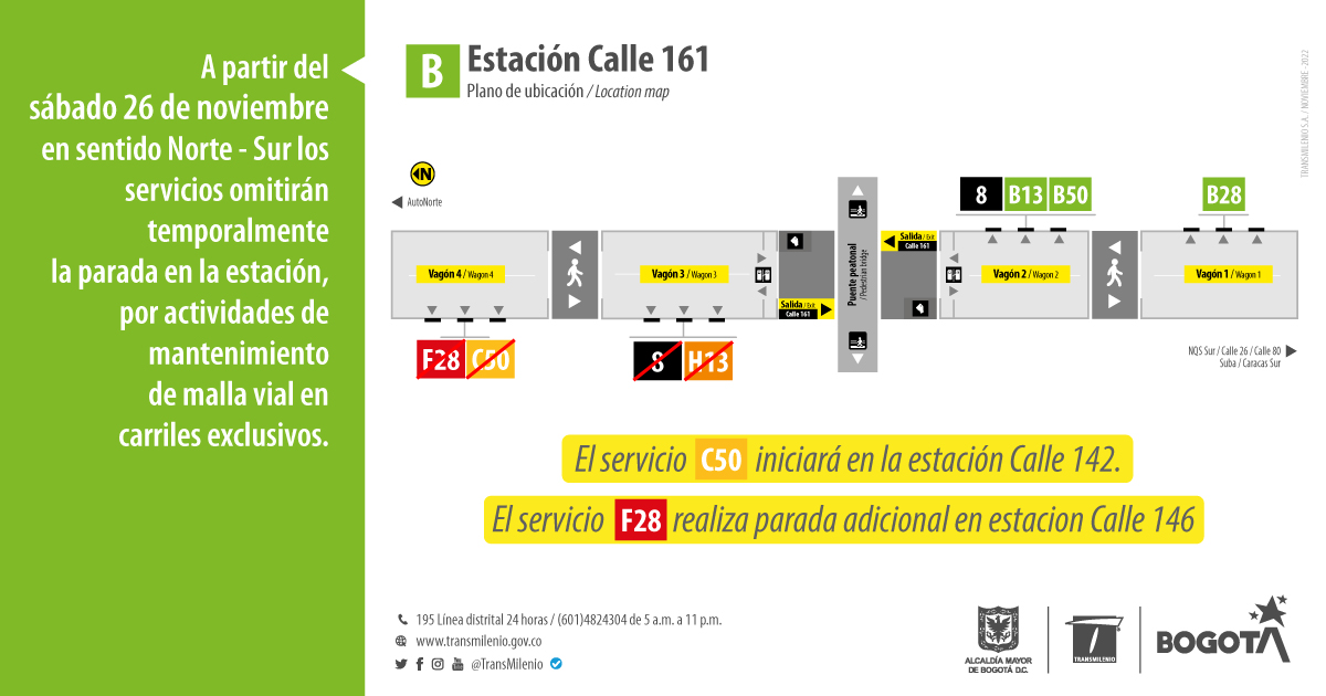 Plano de estación de la calle 161