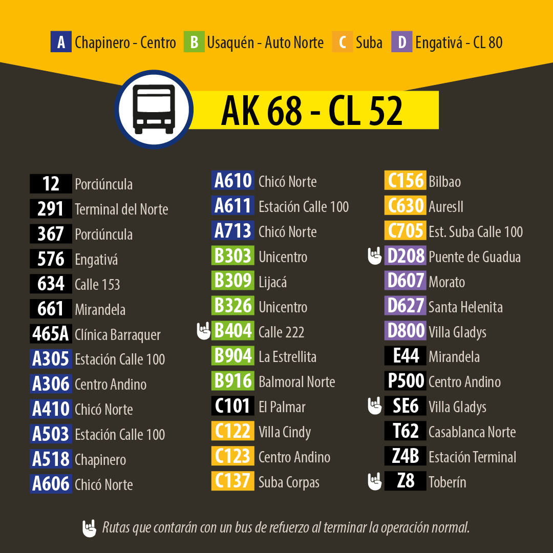 Rutas alternas para rock al parque por la calle 52