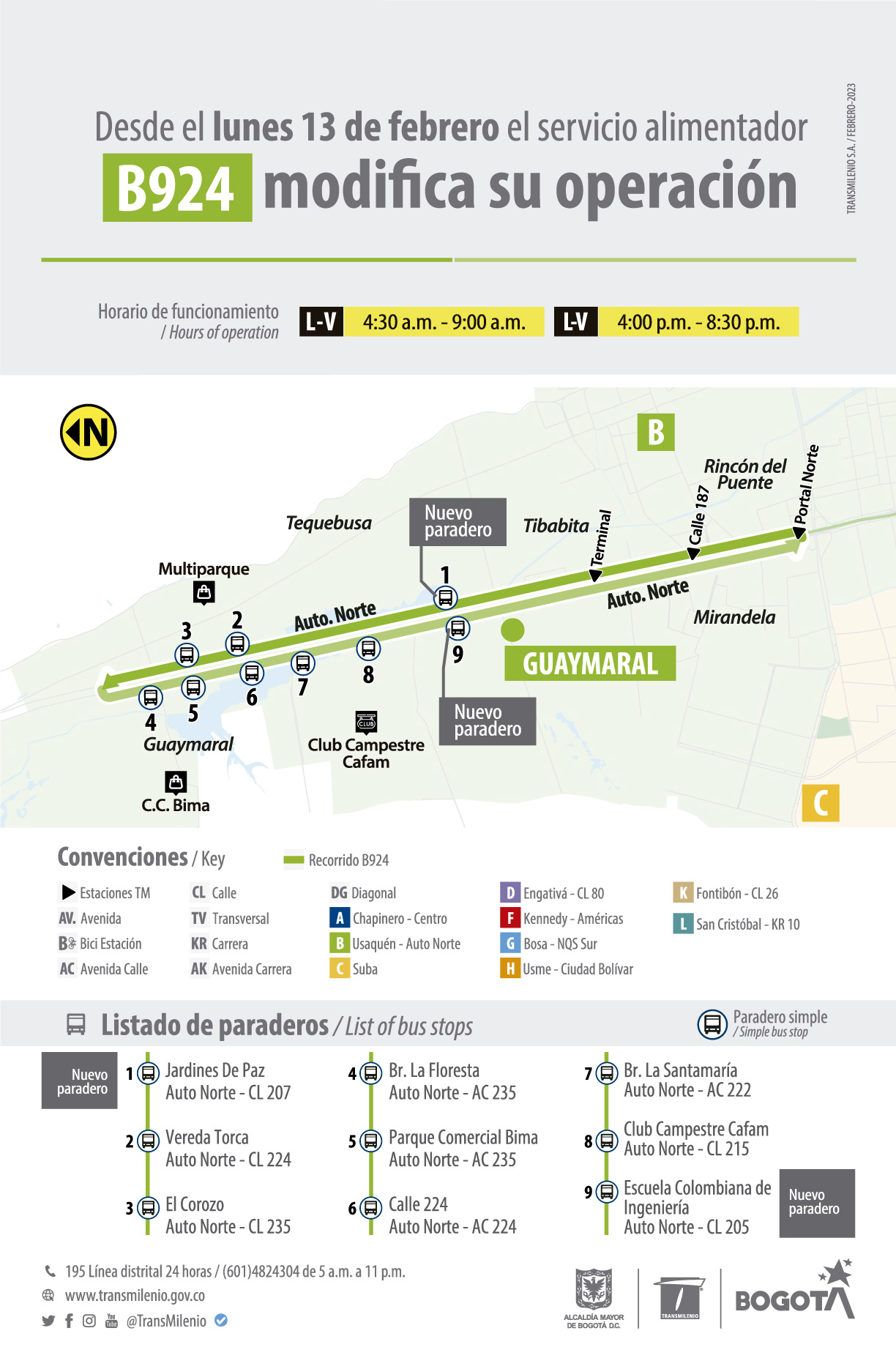Ruta alimentadora B924 Guaymaral