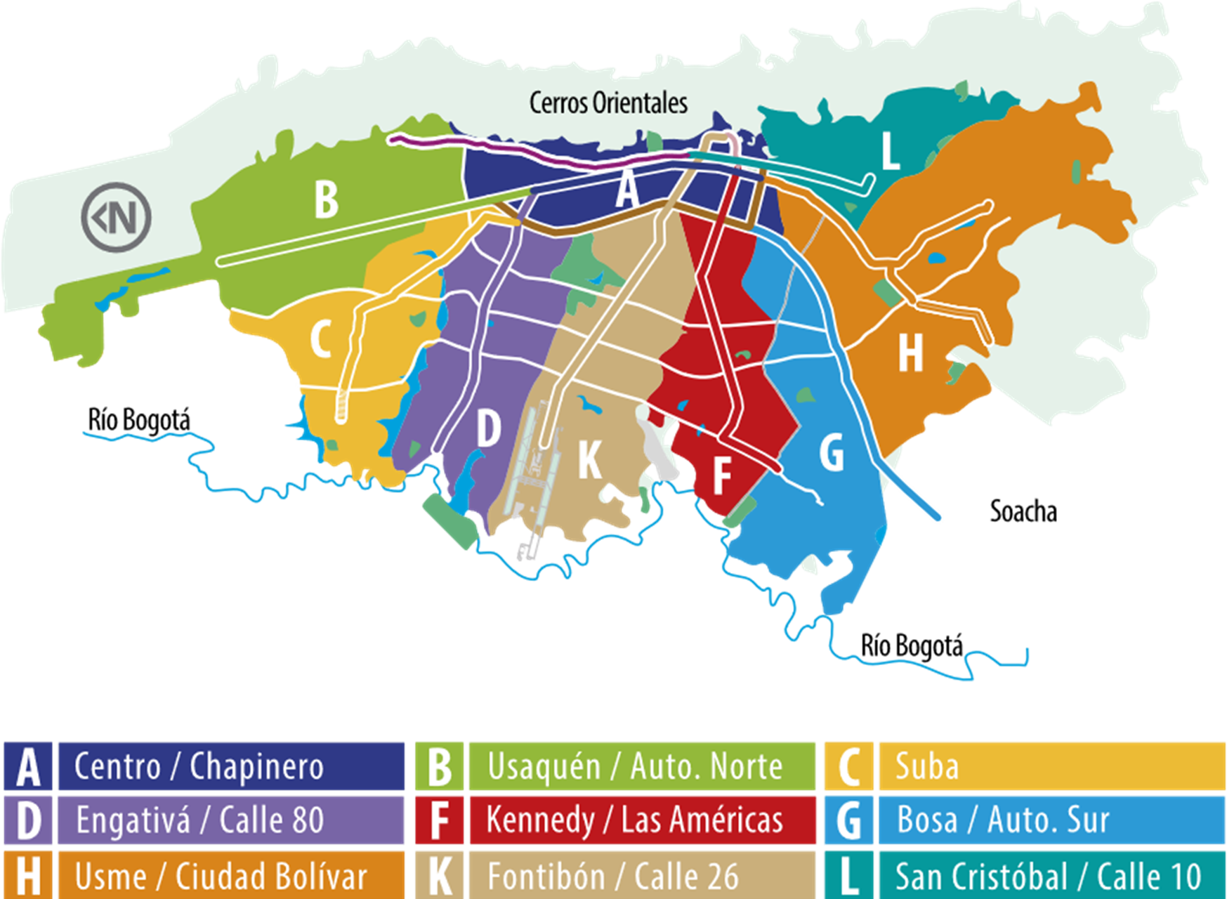 Mapa del Sistema TransMilenio
