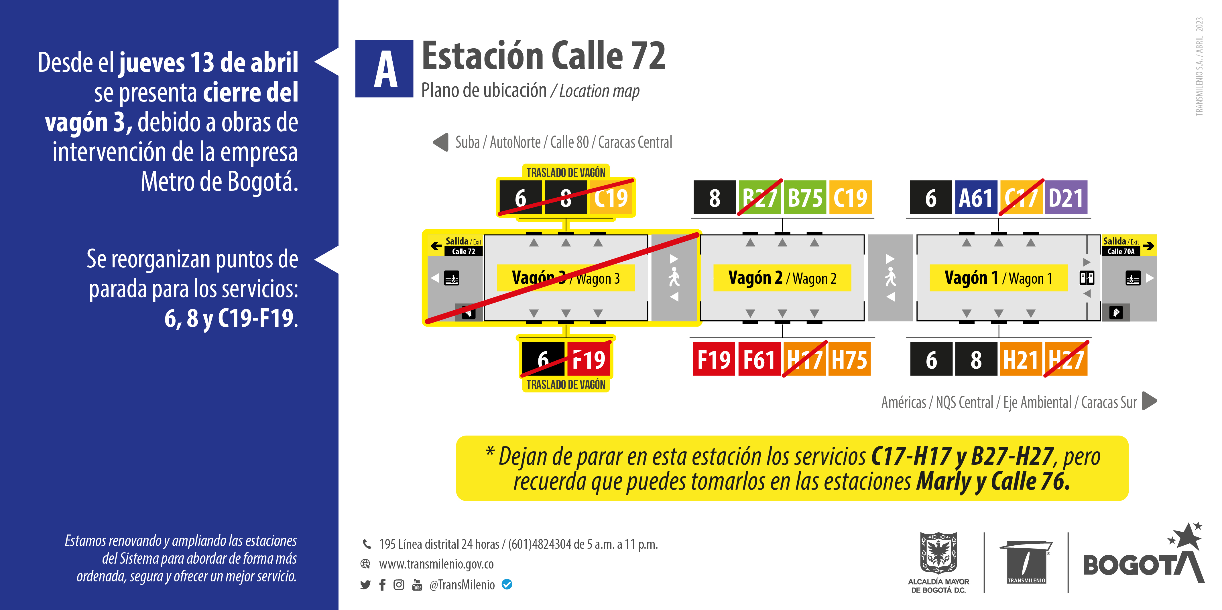 Estación Calle 72 tendrá modificaciones por obras de la Primera Línea del Metro de Bogotá Estación Calle 72 tendrá modificaciones por obras de la Primera Línea del Metro de Bogotá