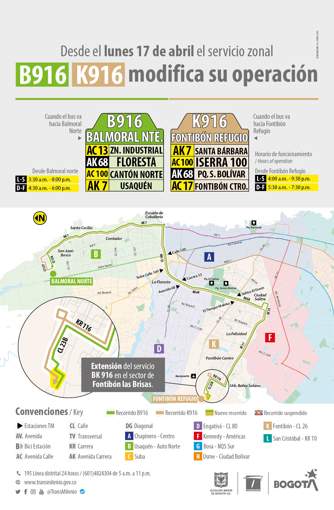 Ruta zonal B916 - K916 extiende su recorrido