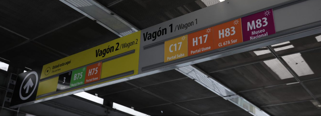 Señalética vagones de TRANSMILENIO