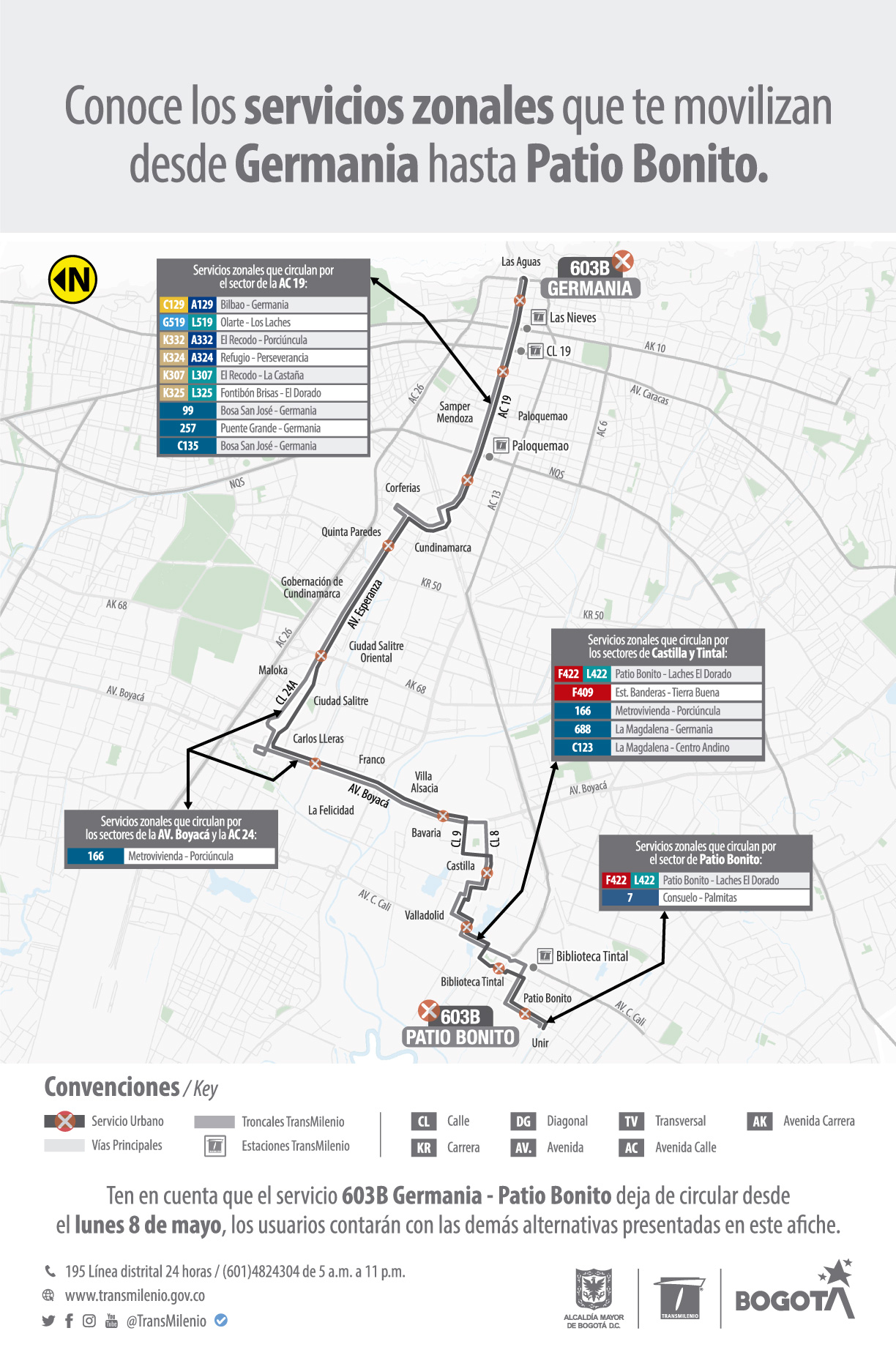 Diversos servicios te movilizan desde Germanía hasta Patio Bonito