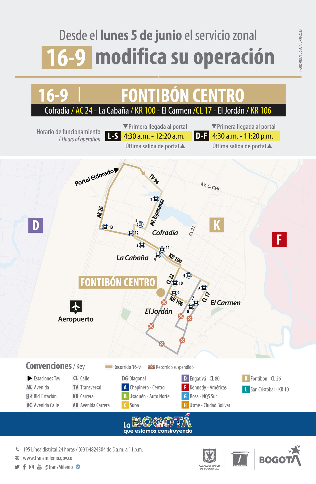 Servicio zonal 16-9 modifica su operación Servicio zonal 16-9 modifica su operación