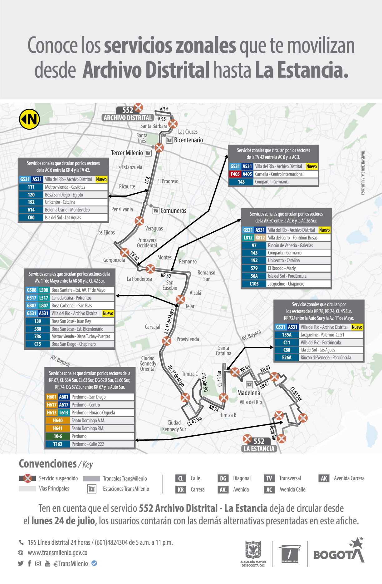 Conoce los servicio que te movilizan desde el Archivo Distrital hasta la Estancia