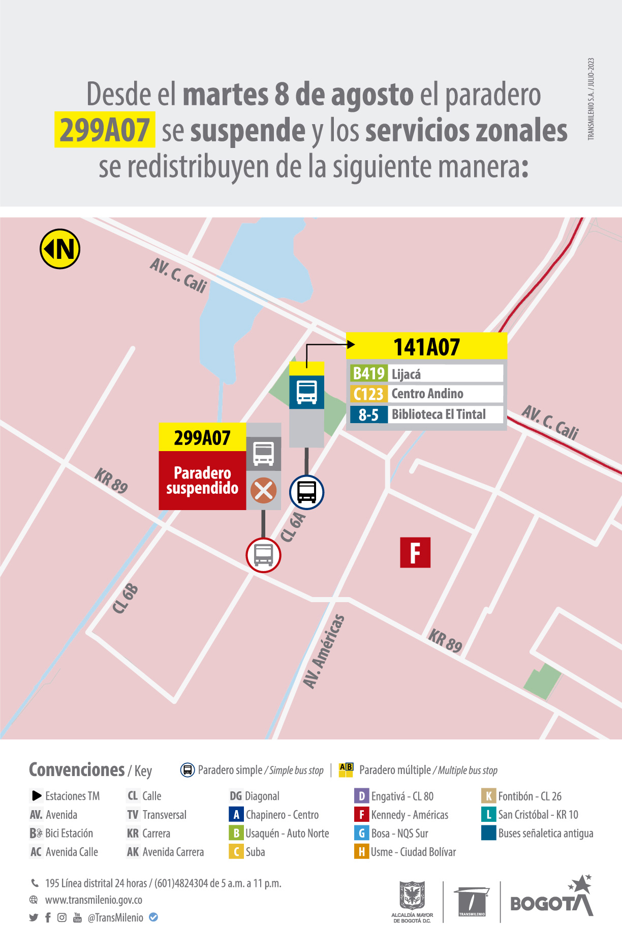 Paradero de la calle 6A se suspende Paradero de la calle 6A se suspende