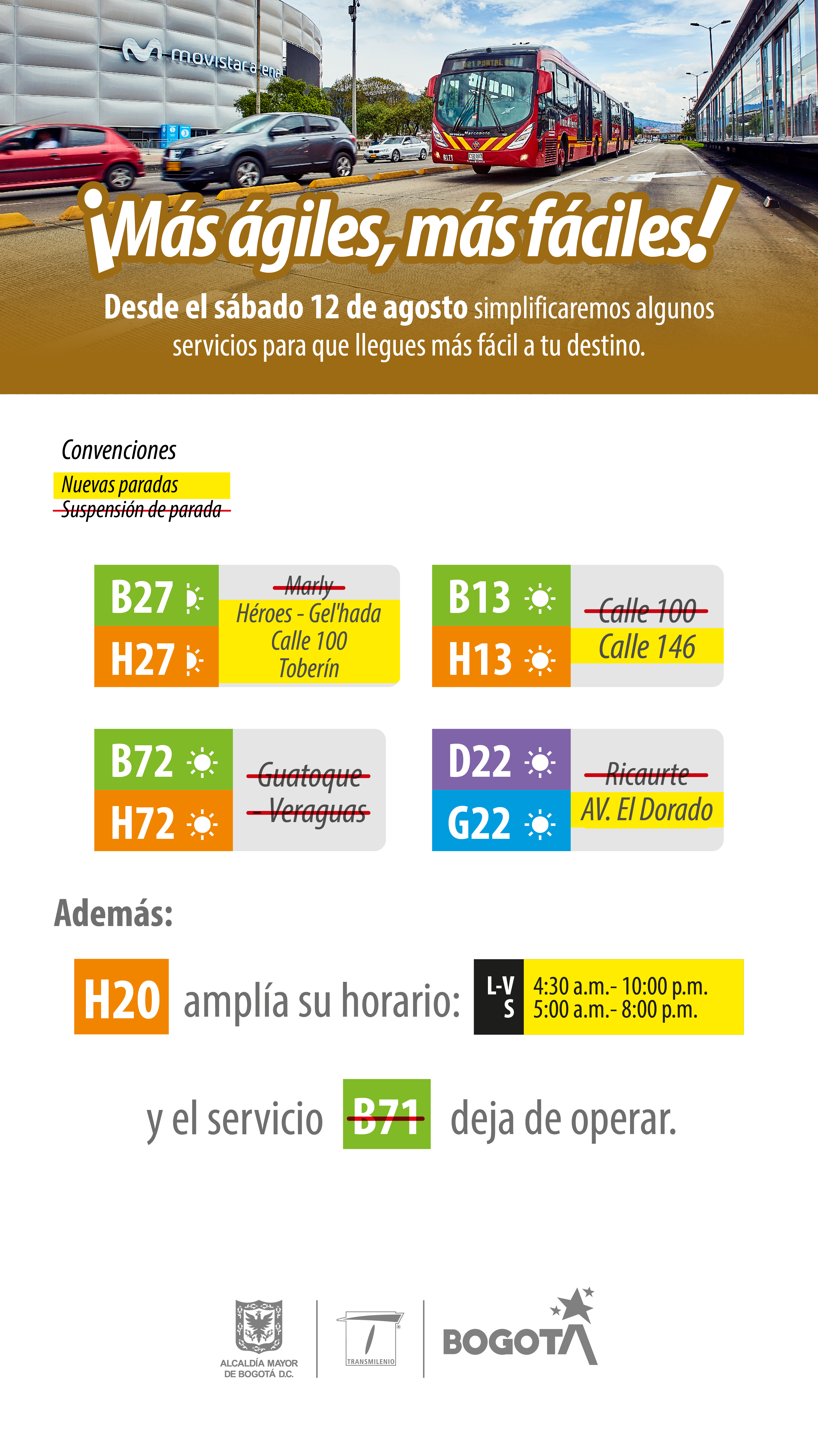 Los usuarios que se desplazan del Portal del Tunal hacia el sector de la Caracas Central, cuentan con los servicios