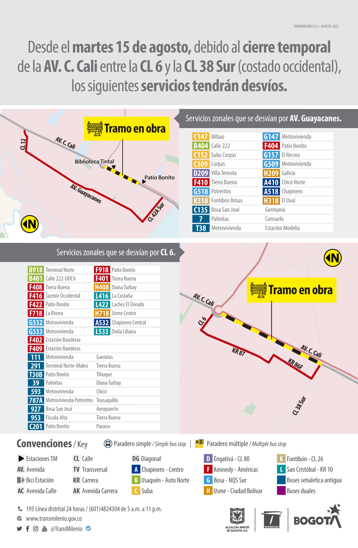 Diversas rutas zonales tomarán en este tramo la avenida Guacamayas y la carrera 87 y 86F