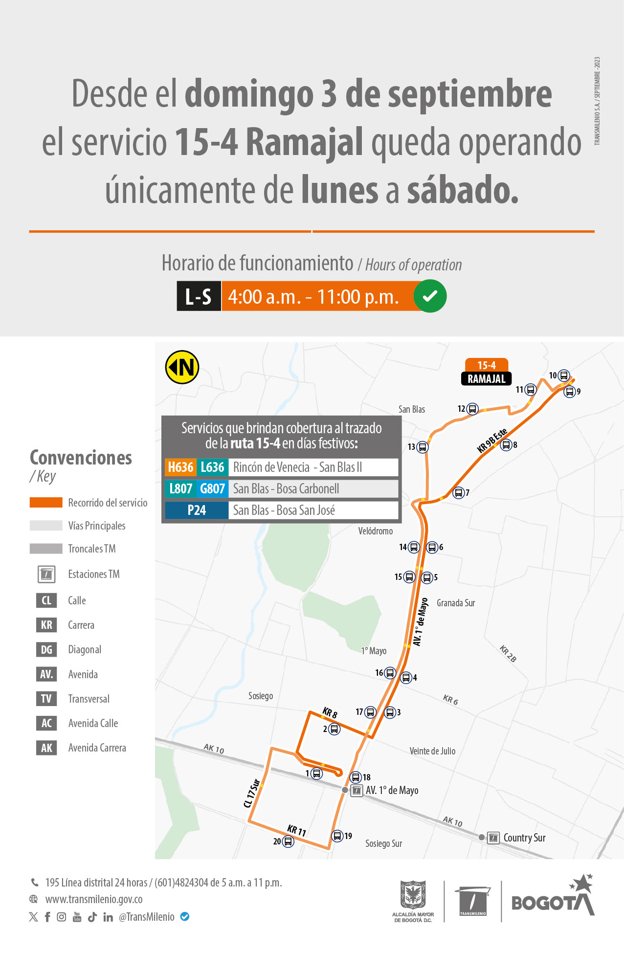 Ruta 15-4 Ramajal modifica su horario de operación