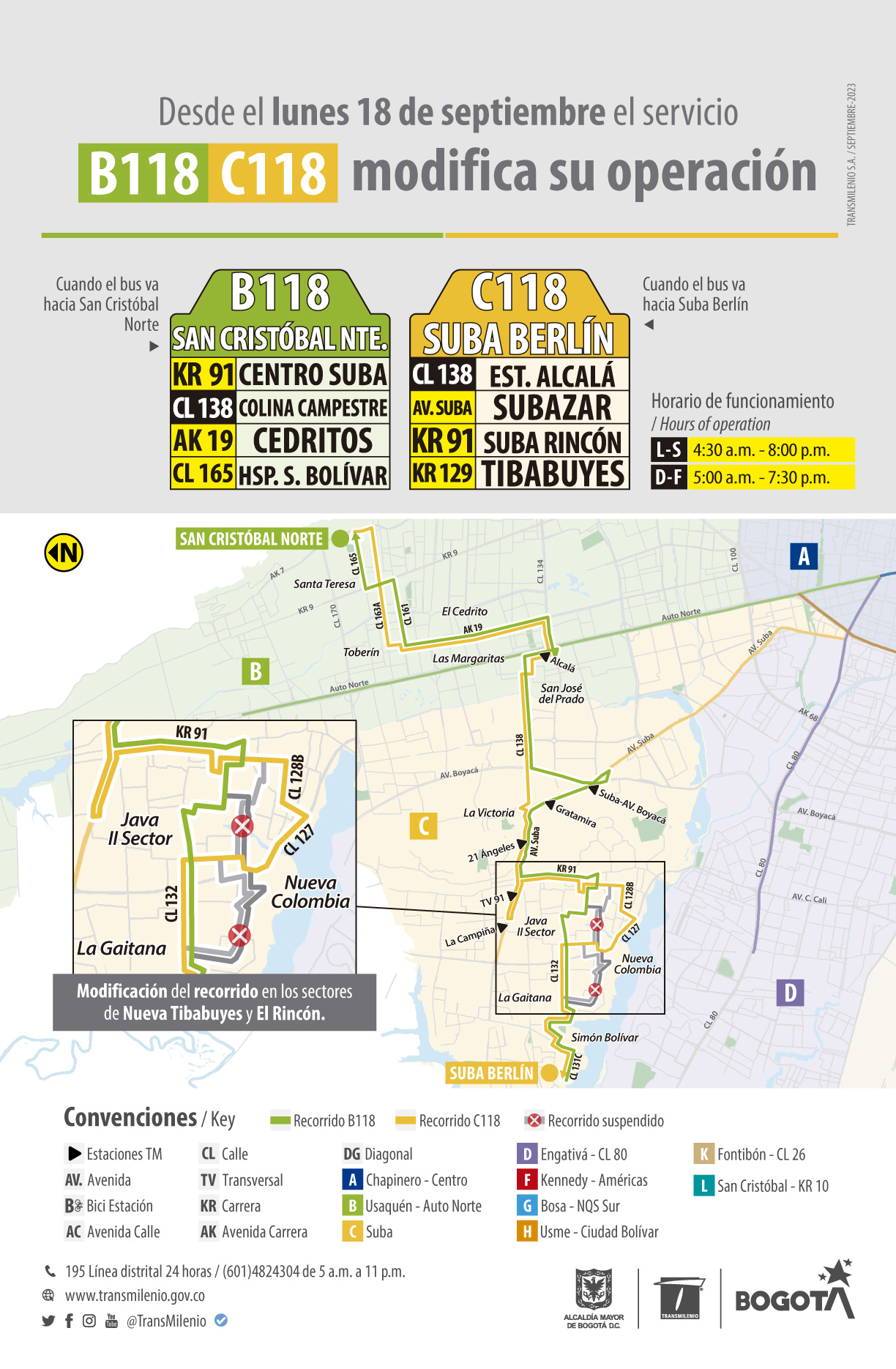 Ruta zonal B118 - C118 modifica su operación Ruta zonal B118 - C118 modifica su operación