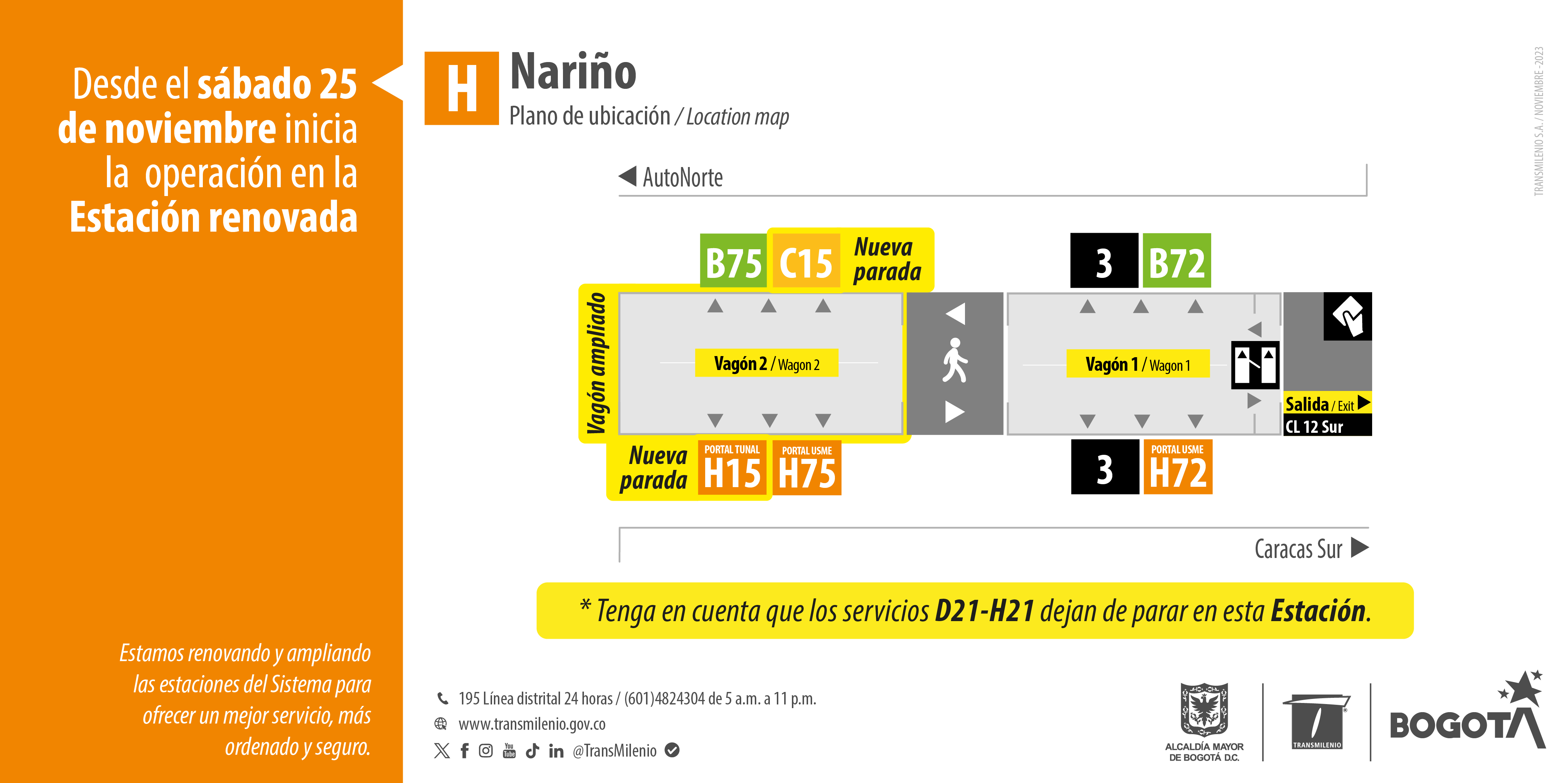 Estación Nariño de TransMilenio estrena vagón